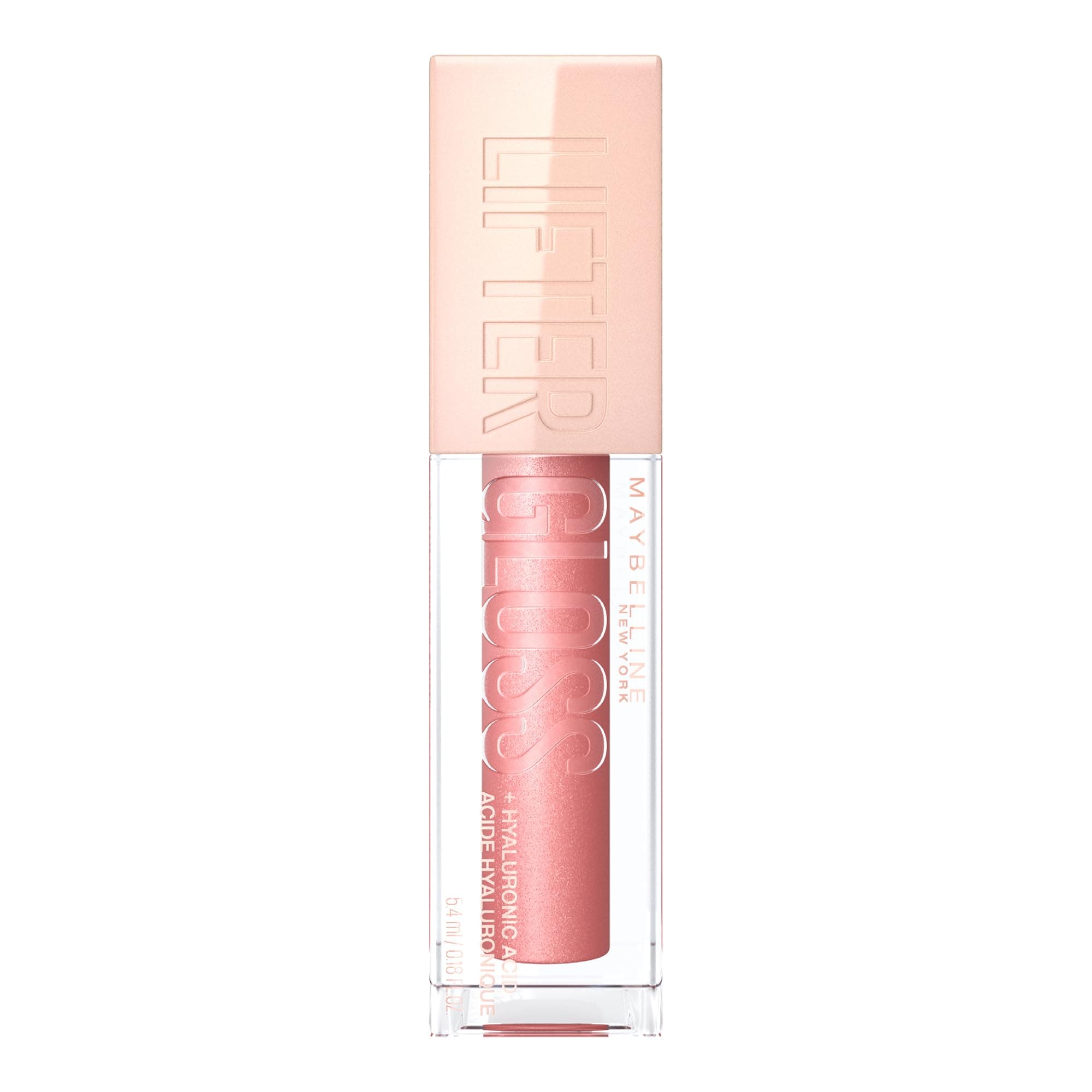 Maybelline New York Glänzender Lipgloss für voller wirkende Lippen, Feuchtigkeitsspendend, Mit Hyaluronsäure, Lifter Gloss, Farbe: Nr. 003 Moon (Rosa), 1 x 5,4 ml