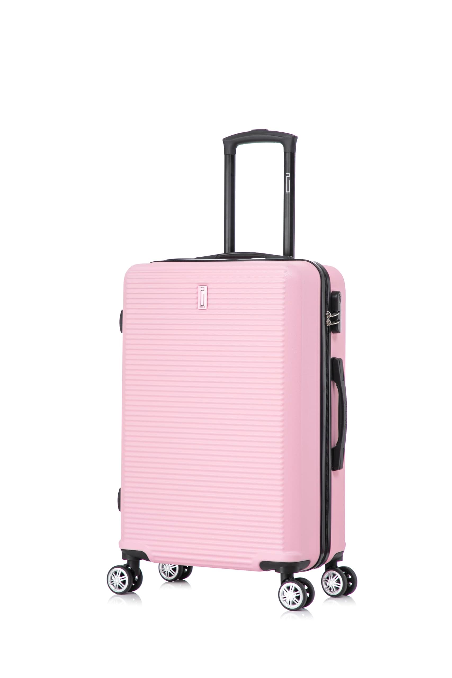 CELIMS - Grande Valigia da Viaggio Rosa Pallido Rigida con 4 Ruote Leggera Stiva 23kg 75cm | Serratura Integrata | ABS | Valigia Grande con 4 Ruote 75cm | Valigia Rosa Pallido