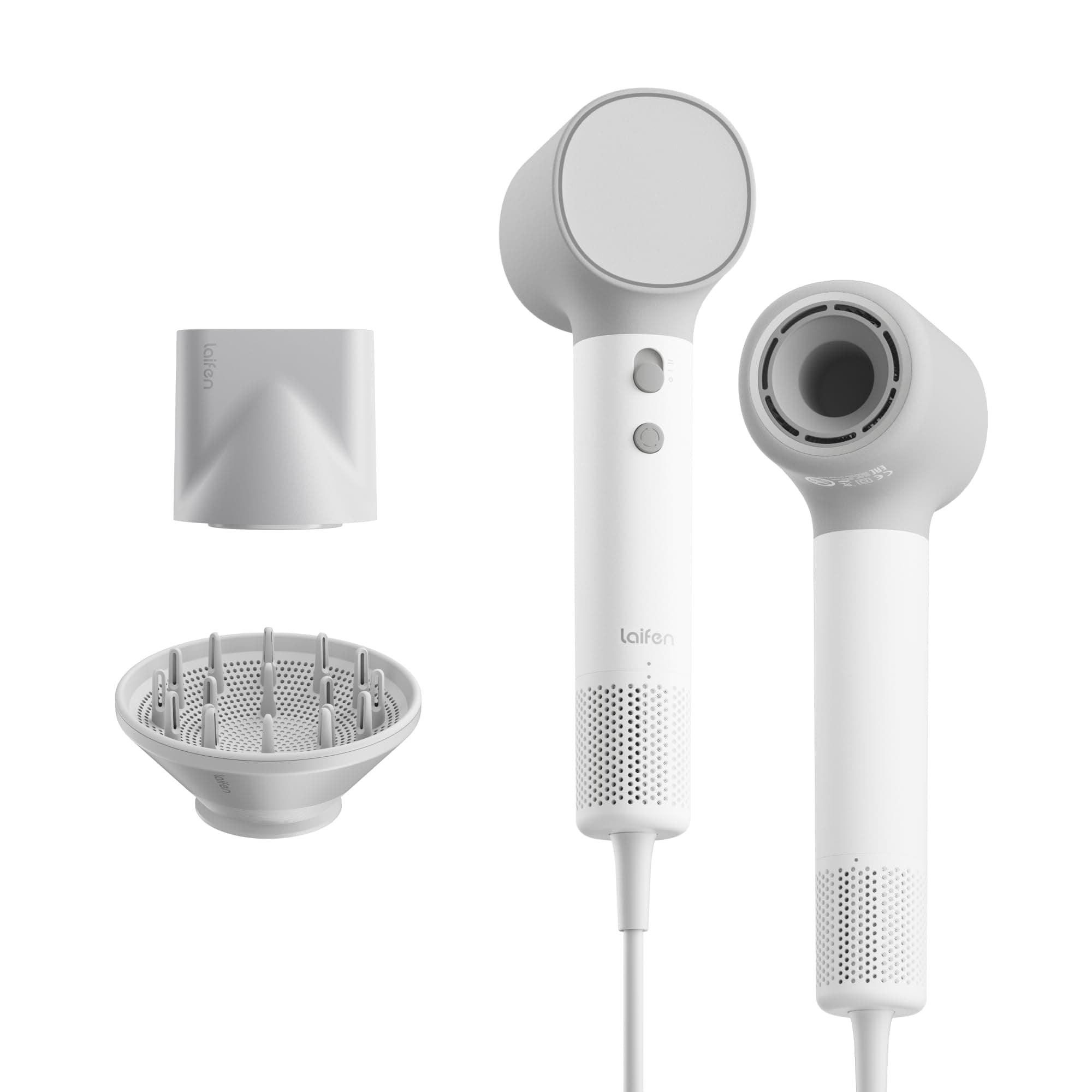 Laifen Neo Haartrockner Mit 110.000 U/Min Bürstenloser Motor, Hochgeschwindigkeits Föhn Mit 200 Mio. Negative Ionen, 2 Magnetische LuftdüSe(Weiß)