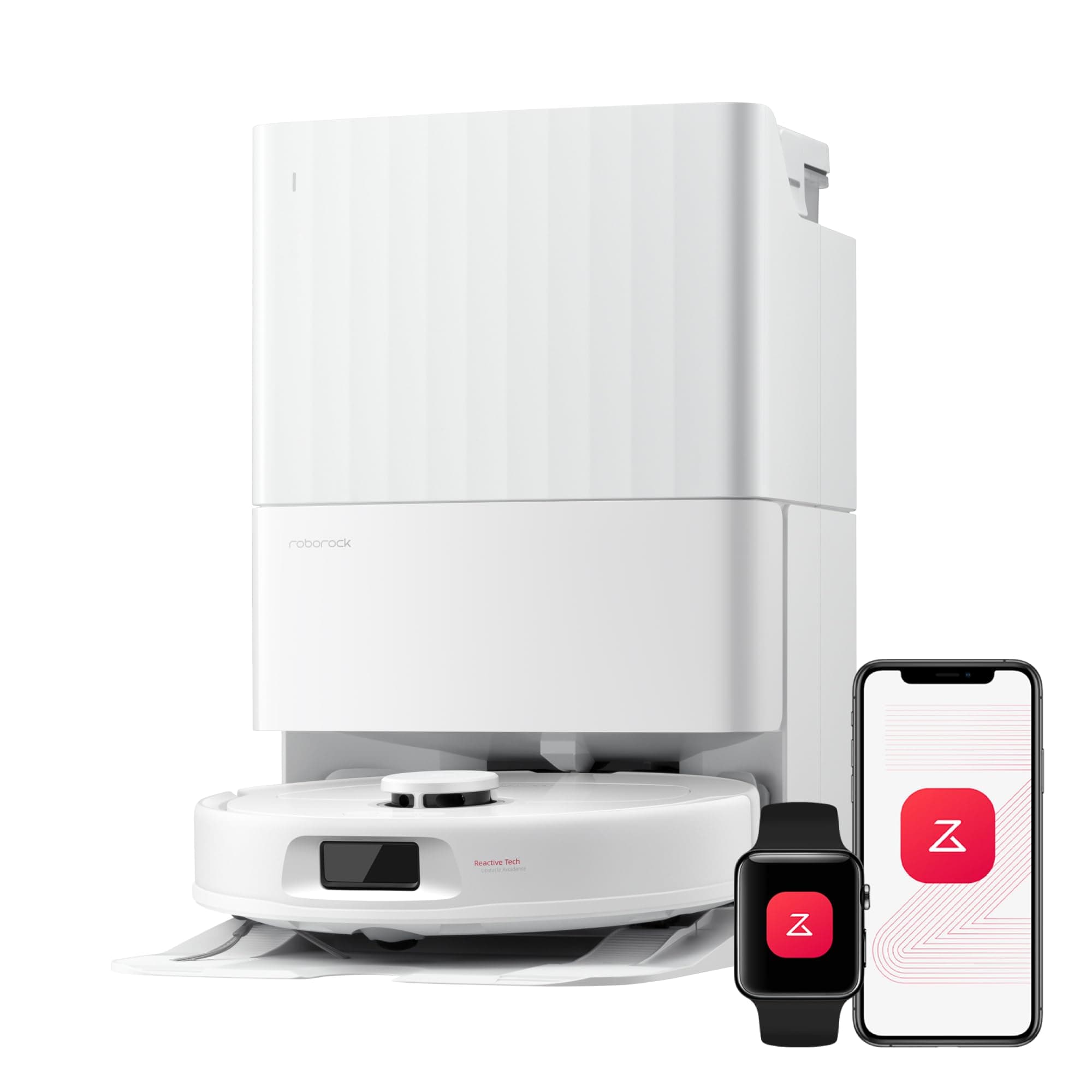 roborock Qrevo S Pro Saugroboter mit Wischfunktion, verbessert von QV 35A, 18.500 Pa, 75 °C Heißwasser-Moppreinigung, Anti-Tangle System, Reactive Tech Hindernisvermeidung, All-in-One Dock (Weiß)
