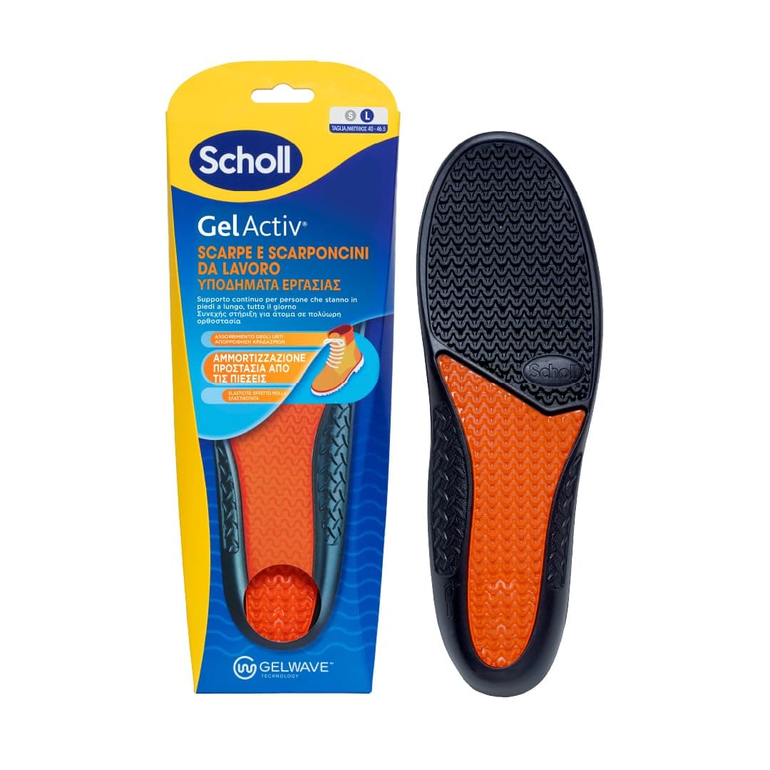 Dr. Scholl's Solette GelActiv Scarpe e Scarponcini da Lavoro, Solette con Tecnologia GelWave Ammortizzante, Supporto Continuo per Persone che Stanno in Piedi a Lungo, Taglia 40-46.5