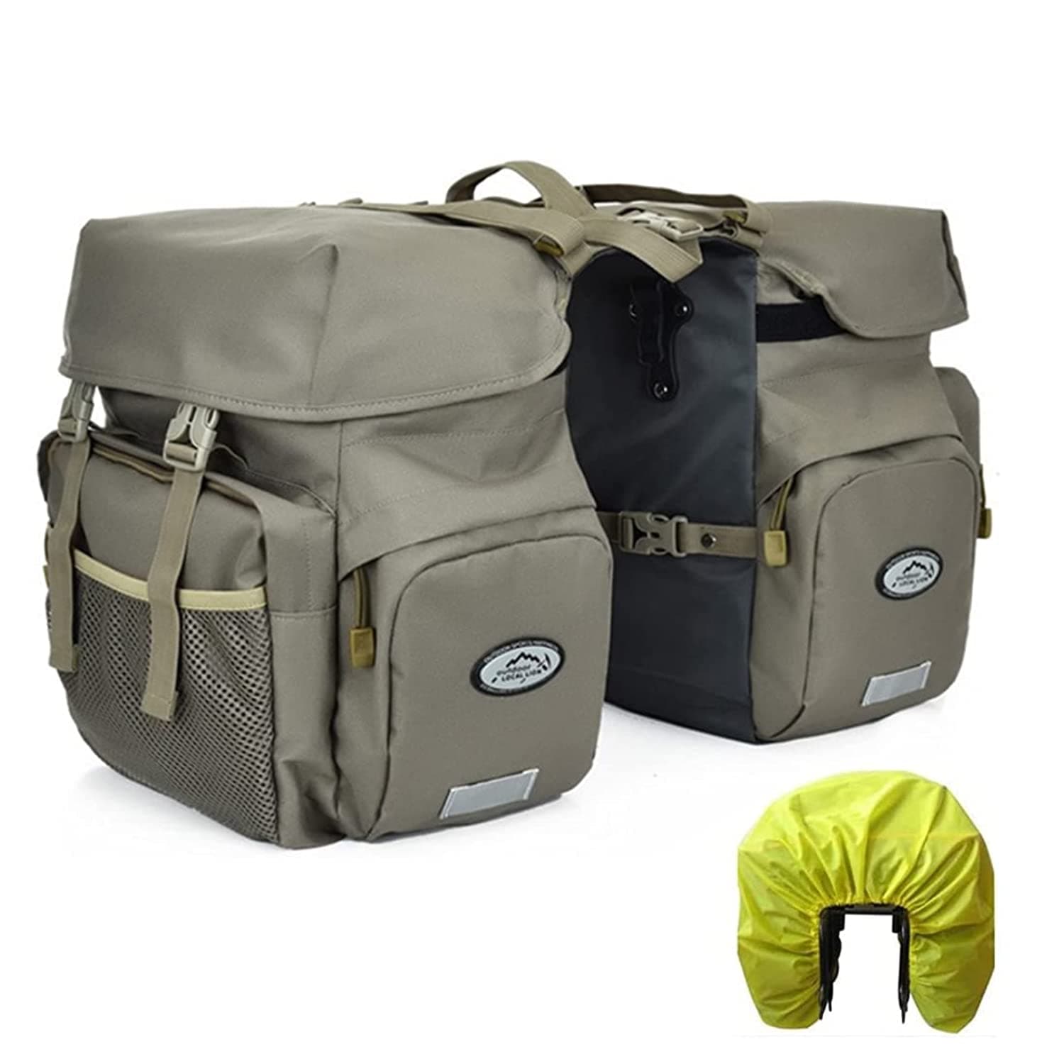 ZTZ Sac de vélo étanche de 50 L, fabriqué en Nylon 600D Haute densité | adapté au cyclisme individuel. Le sac de selle est équipé d’une bordure réfléchissante et d’une housse de protection.