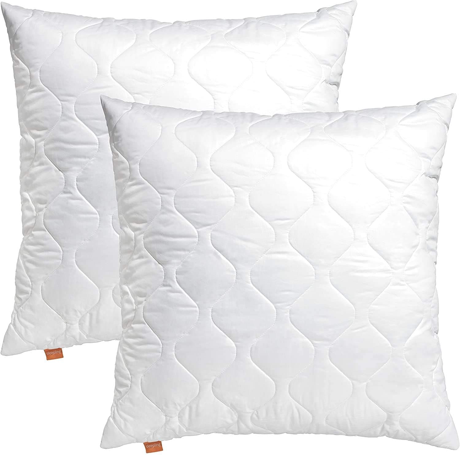 sleepling Lot de 2 Oreillers 65x65 cm, Anti-allergie & Lavable 60 degrés, fabriqué en UE, Oreiller de Sommeil 65 x 65 cm, Coussin Respirant et Doux
