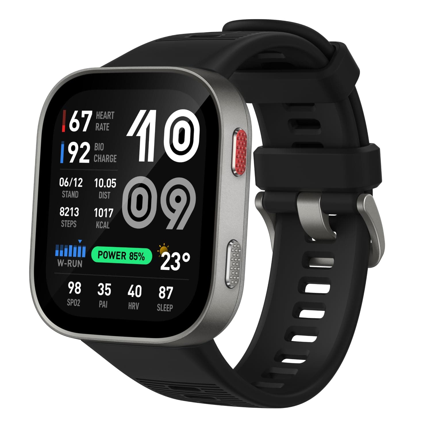 Amazfit Bip Max 50 mm Montre Connectée, Écran AMOLED 2,07", Autonomie 20 Jours, GPS & Cartes, 4 Go Stockage, Tracker d’Activité avec Entraînement Hybride, 150+ Sports, Mode HYROX, pour Android iPhone