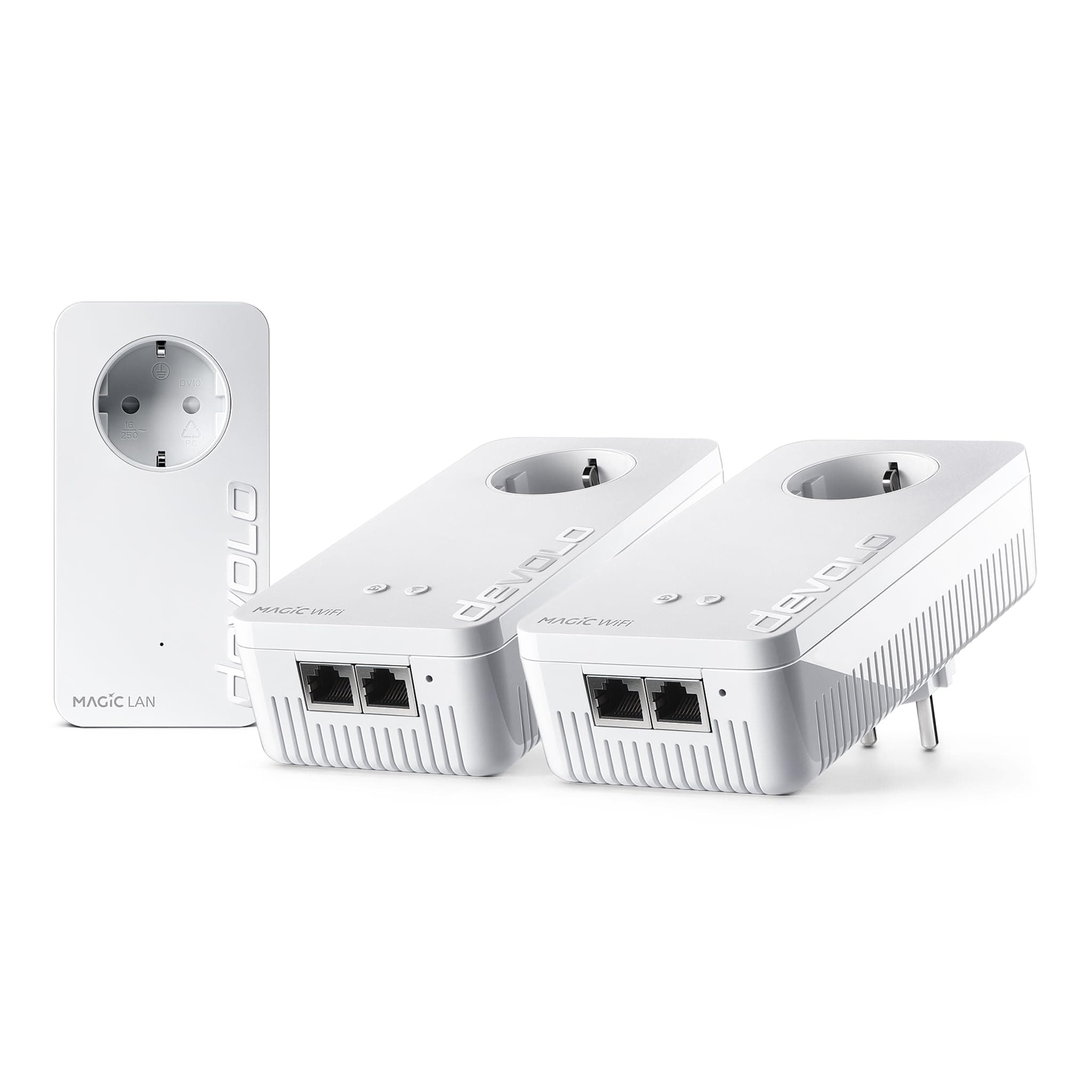 devolo Magic 2 WiFi 6 Next Multiroom Kit, Adaptador WiFi Powerline, hasta 3.000 Mbps, Toma Mesh WiFi, 2X conexión Gigabit LAN, Punto de Acceso, Blanco