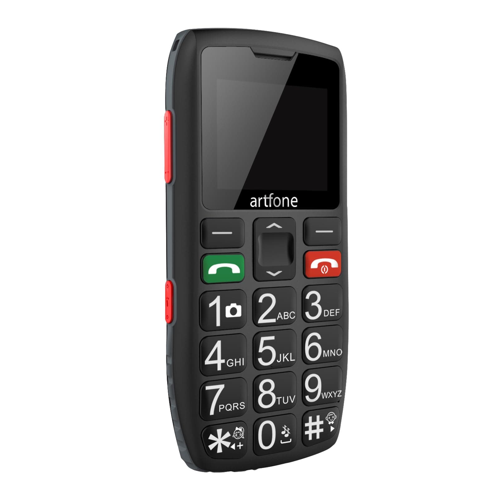 artfone C1 Negro - Teléfono Móvil para Personas Mayores丨Senior Móviles de Teclas Grandes丨Doble SIM丨Llamada Rápida丨Radio丨Botón SOS丨Linterna丨Volumen Alto丨Batería de 1800 mAh丨Bloqueo de teclas丨Bluetooth
