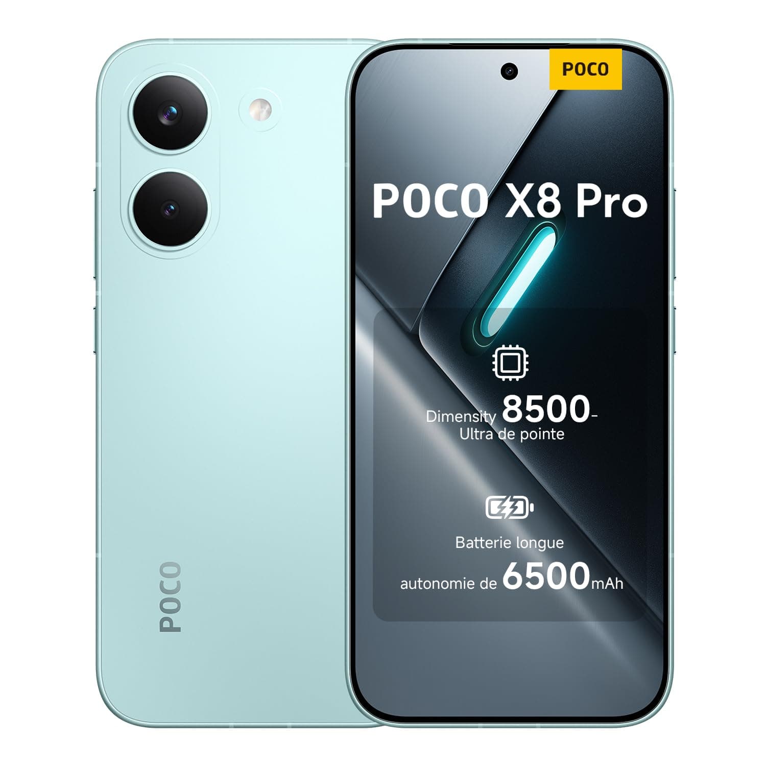 POCO X8 Pro, Smartphone 8+512 Go, Processeur Haut de Gamme Dimensity 8500-Ultra, écran AMOLED Ultra-Lumineux, 50 MP Sony IMX882 avec OIS, Vert, 1 an de Garantie supplémentaire, Chargeur Non Inclus