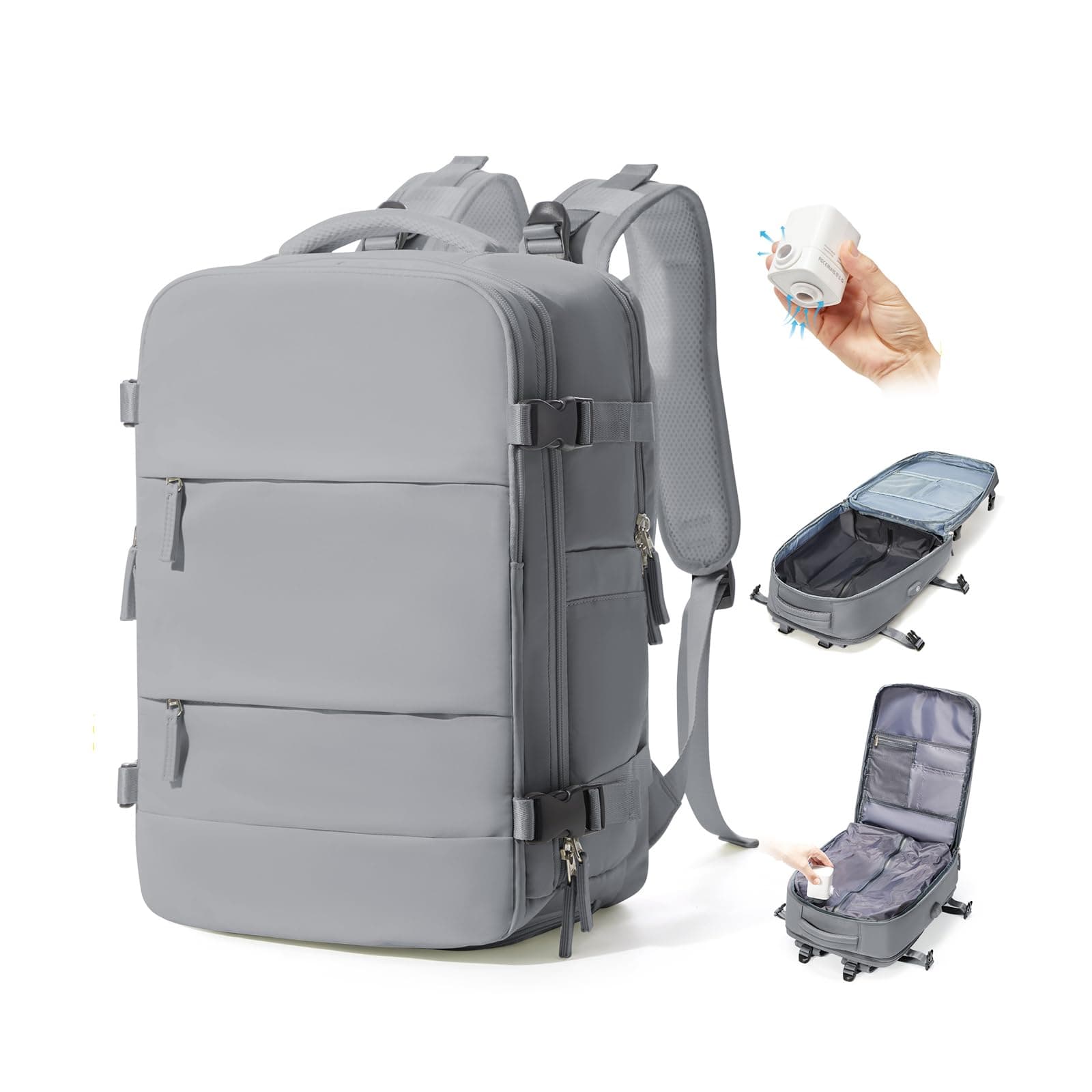 BJLFS Mochila Viaje Cabina Avion 40x30x20 Ryanair Wizzair Mochila al Vacio con Bomba Equipaje de Mano 40x30x20 Vueling Mujer Mochila Cabina al Vacio Mochila Portatil 17 Pulgadas Hombre