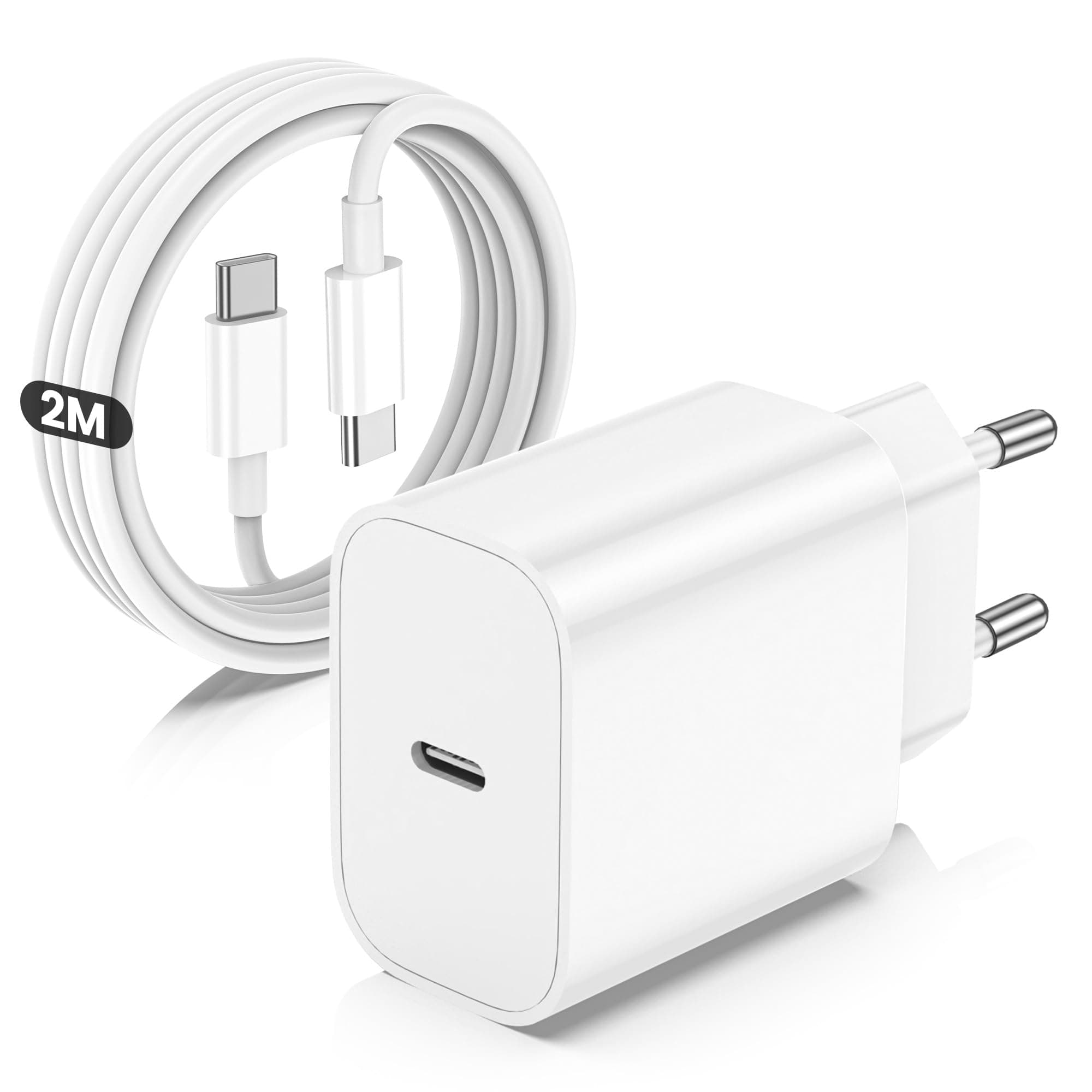 Chargeur iPhone 17 16 15, 20W USB C Chargeur Rapide 2M Cable C to C pour iPhone 17/17 Pro/17 Pro Max/16 Max/16e/15 Pro Max/15 Plus/iPad 12.9/11 inch, Air 5, Samsung Gaxy