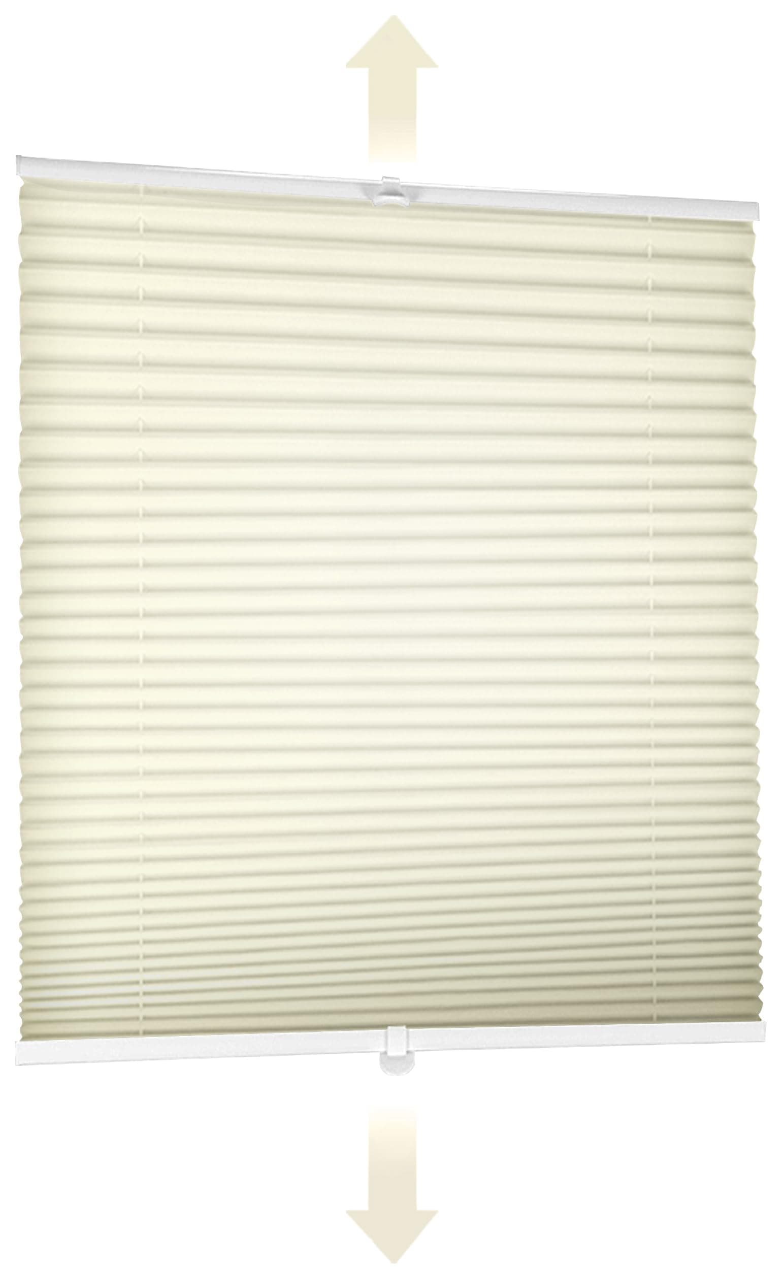 Sekey Plissee ohne Bohren, Fenster Plissee Klemmfix Jalousie 75 cm breit, Verspannt Lichtdurchlässig Sonnenschutz Fensterollo, 75 x 210 cm, Beige