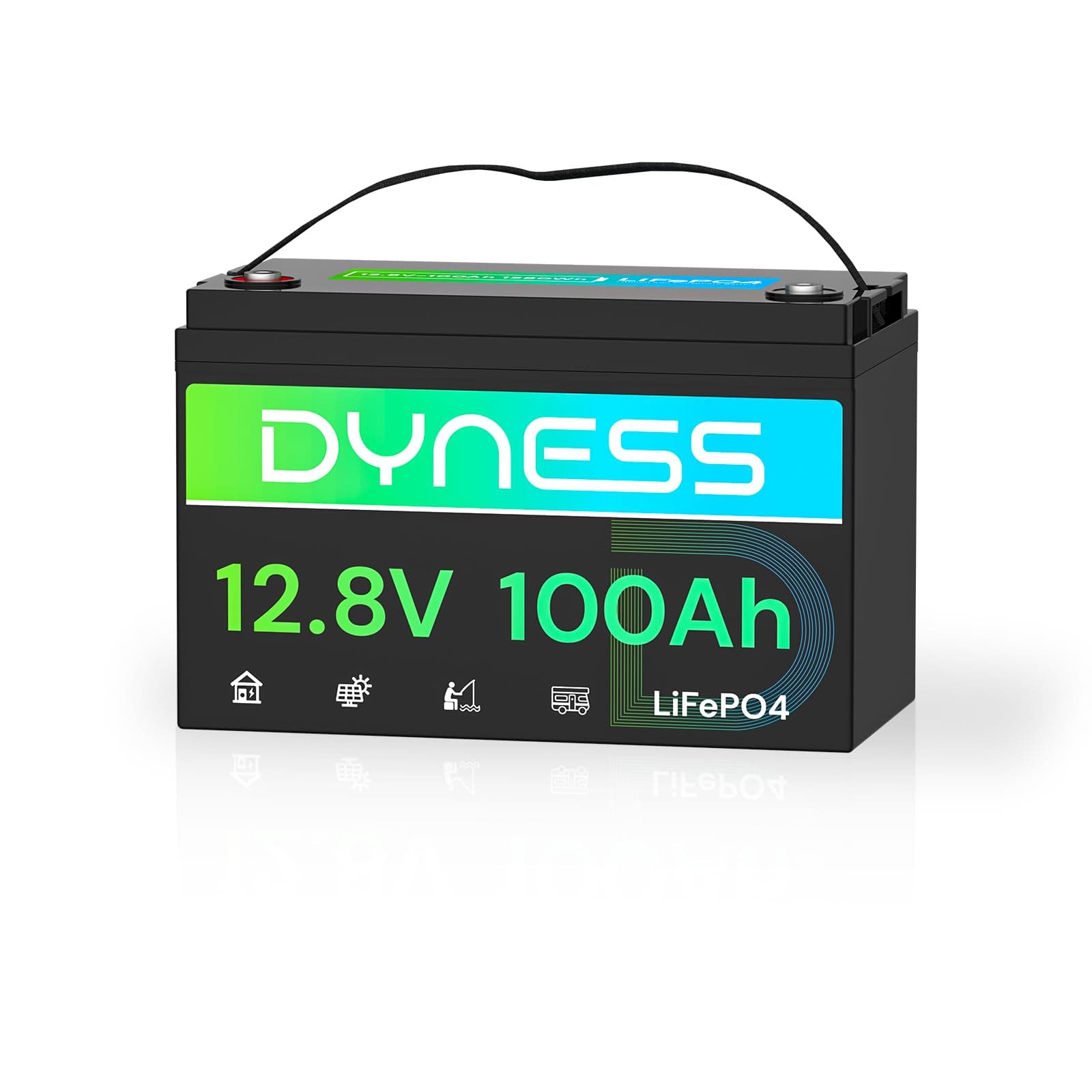 Dyness Batería de litio 12V 100Ah LiFePO4 con BMS de 100 A, Máx 15000 Ciclos, Batería Solar de litio de Ciclo Profundo para Caravanas, Camping, Sistemas Solares Domésti