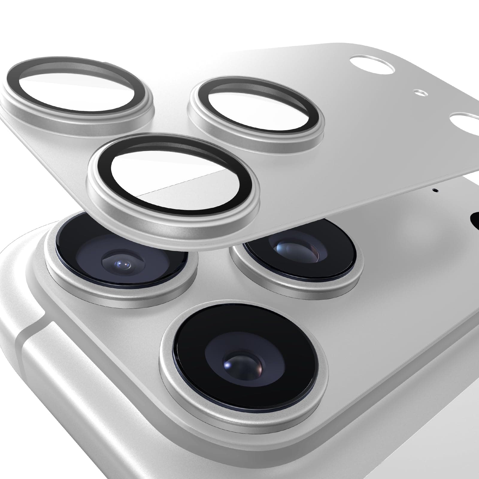 TORRAS für iPhone 17 Pro Max Kameraschutz [Nr.1 Militärtaugliche Bruchsicherheit] Kratzfest & HD-Klare Kamera schutz für iPhone 17 Pro Max,9H+ Härte & Einfache Montage,Silber
