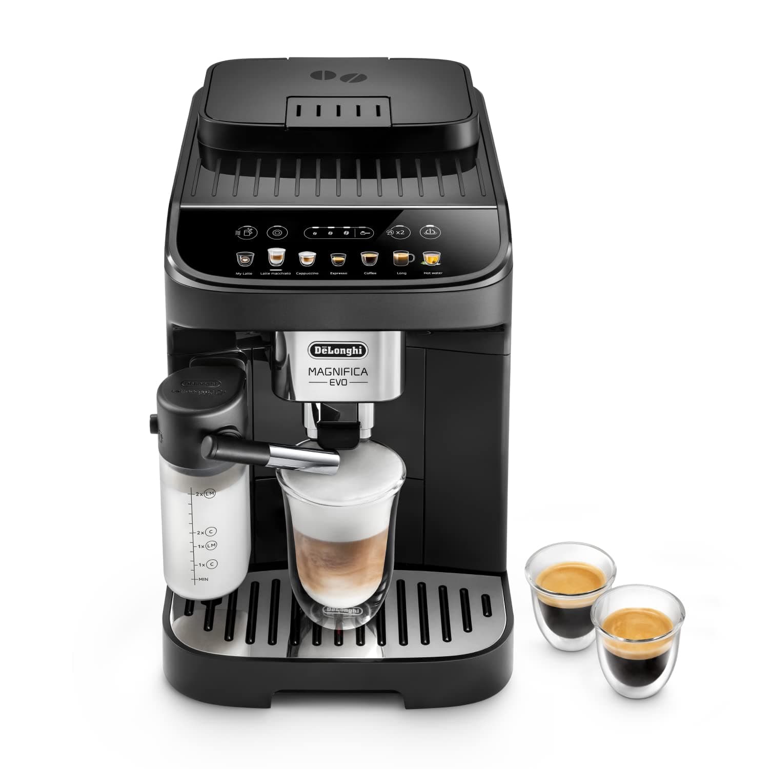 De'Longhi Magnifica Evo, Machine à Café et Cappucino avec Broyeur à Grains, ECAM292.81.B, Noir