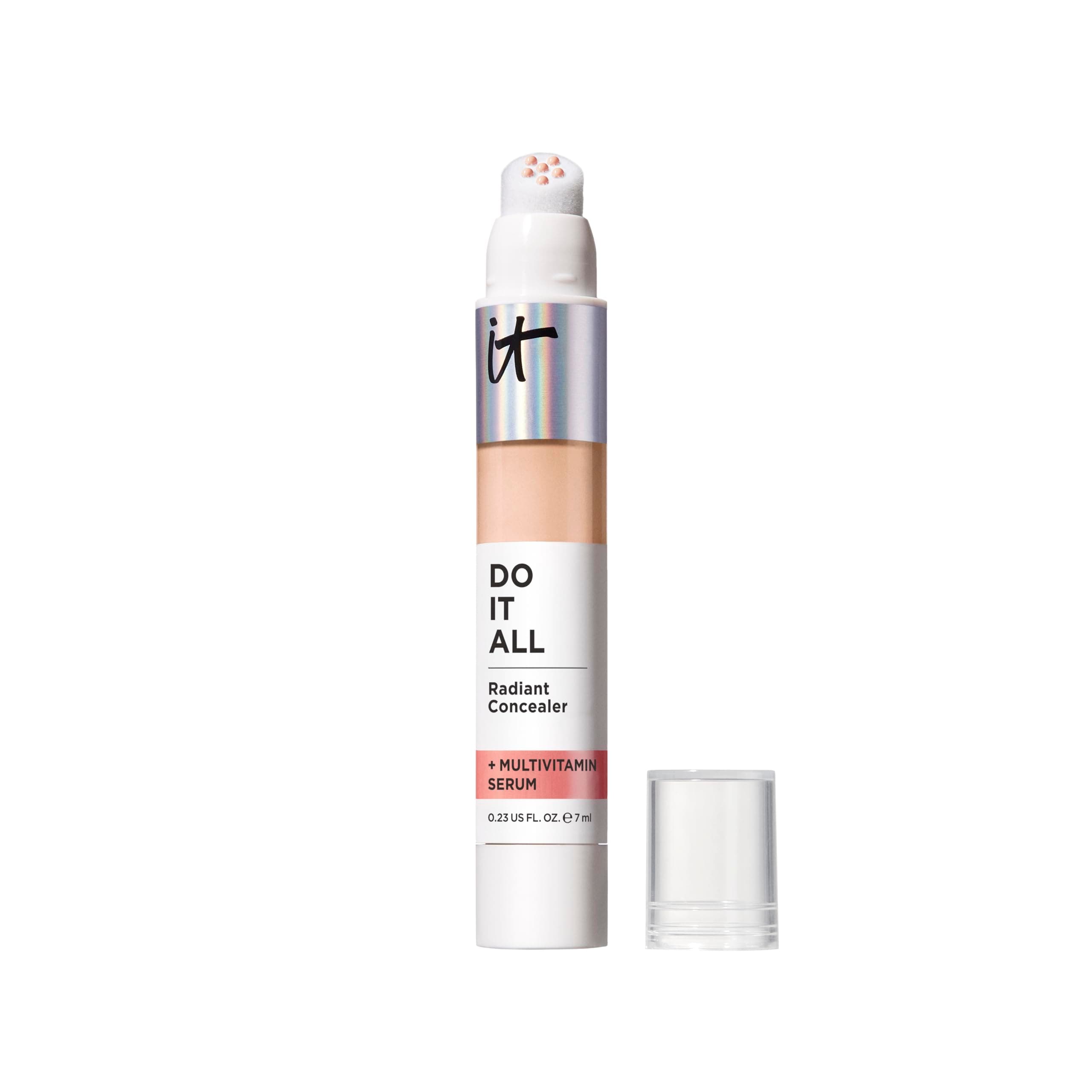 IT Cosmetics, DO IT ALL Concealer, Correcteur + Boosteur d'Éclat, Longue Durée, Effet Repulpant, Anti-Cernes, Teint Lumineux, Formulé avec un Sérum Multivitaminé, Tous Types de Peau, 7 ml