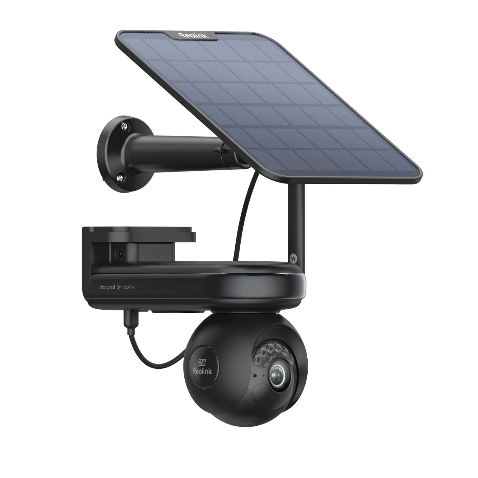 Reolink 4K PT Camera Surveillance WiFi Exterieure sans Fil, 360° Suivi Auto, Autonomie de 500J, Pré-Enregistrement, Détection Intelligente, ColorX Vision Nocturne, Altas PT Ultra+Panneau Solaire Noir