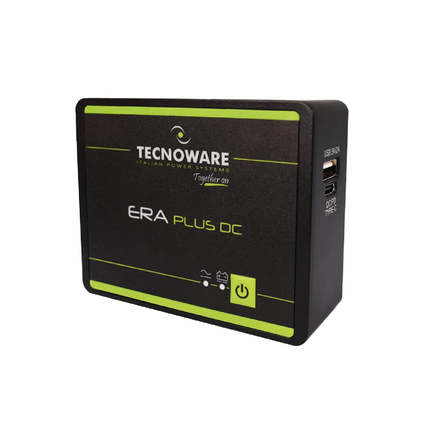 Tecnoware Power Systems Mini UPS ERA PLUS DC, per WiFi/Modem, Videosorveglianza, non adatto PC Gaming e Console, USB-C, USB-A, PowerBank 5200Mah, Protezione continua Sbalzi e Blackout fino 240min
