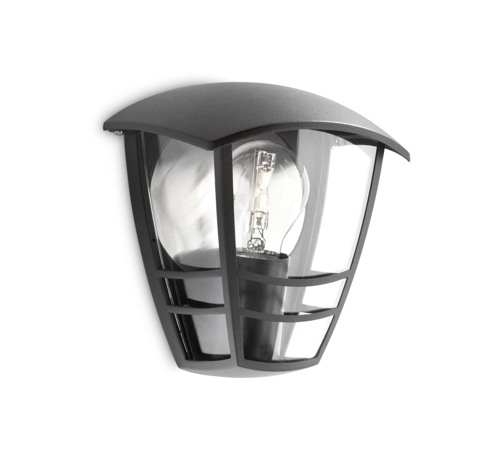 Philips Applique Murale Exterieur LED, Lampe Exterieur, Noir, Philips Creek pour éclairage de votre maison, jardin et terrasse (nécessite une ampoule E27 60 Watts, non fournie)