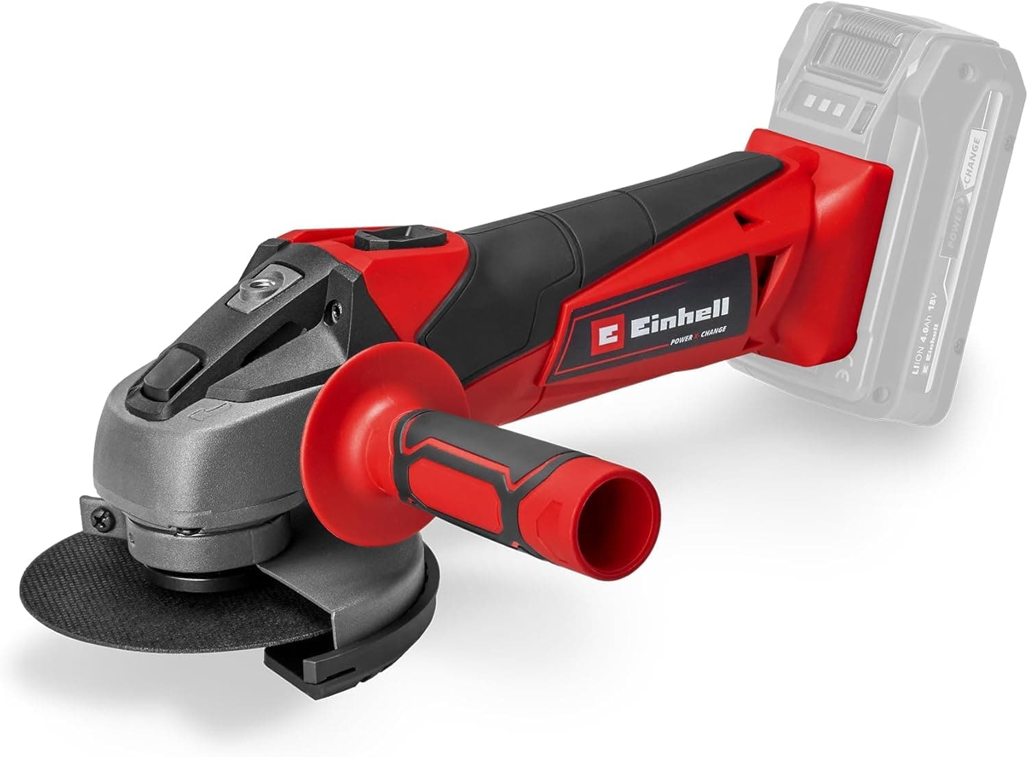 Einhell Smerigliatrice angolare a batteria TC-AG 18/115 Li-Solo Power X-Change (18 V, 115 mm diametro disco, 28 mm profondità taglio, soft start, senza disco, senza batteria)