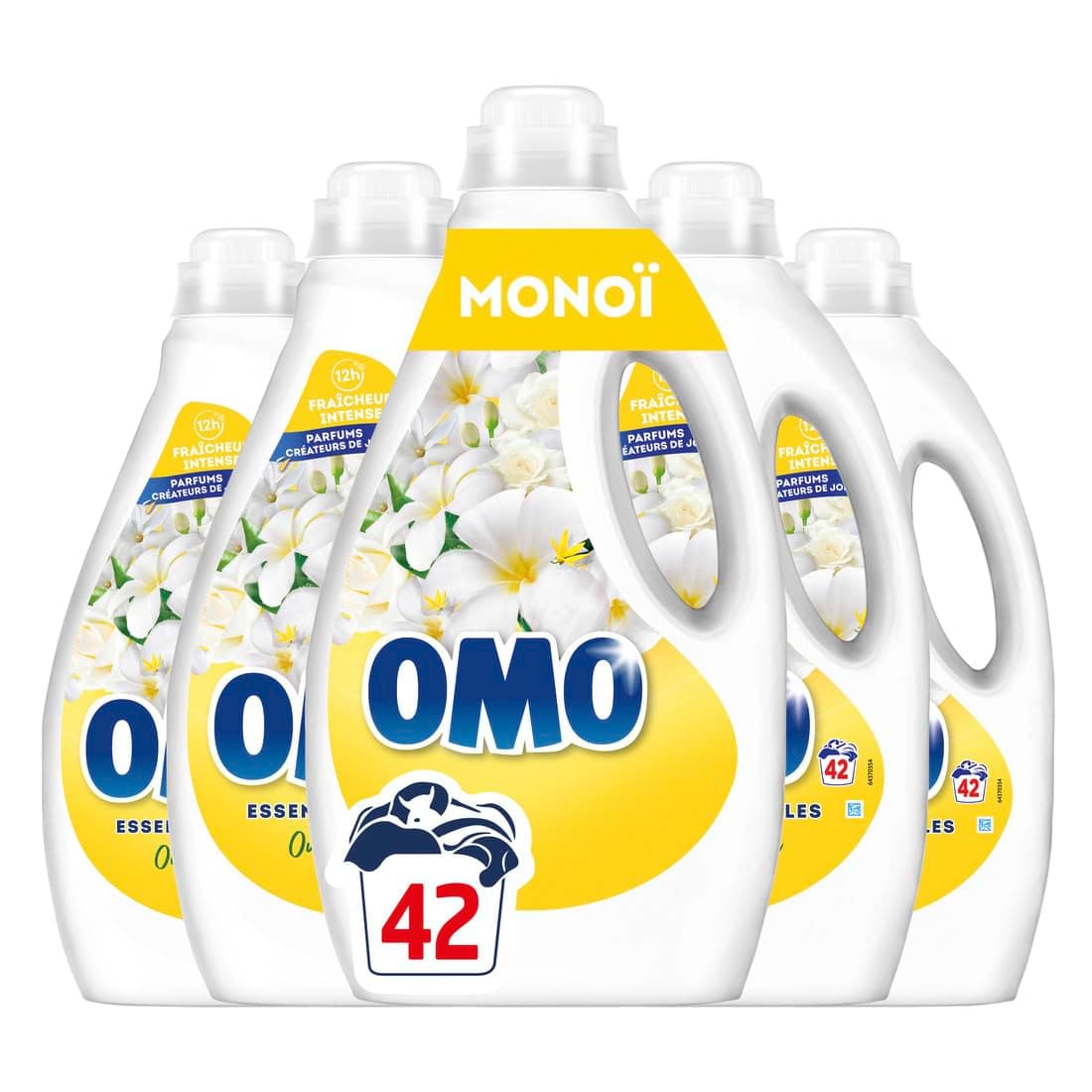 OMO - Lessive liquide Oui pour Tahiti - 210 lavages - Monoi - propreté éclatante & parfum longue durée aux essences naturelles (lot de 5x42)