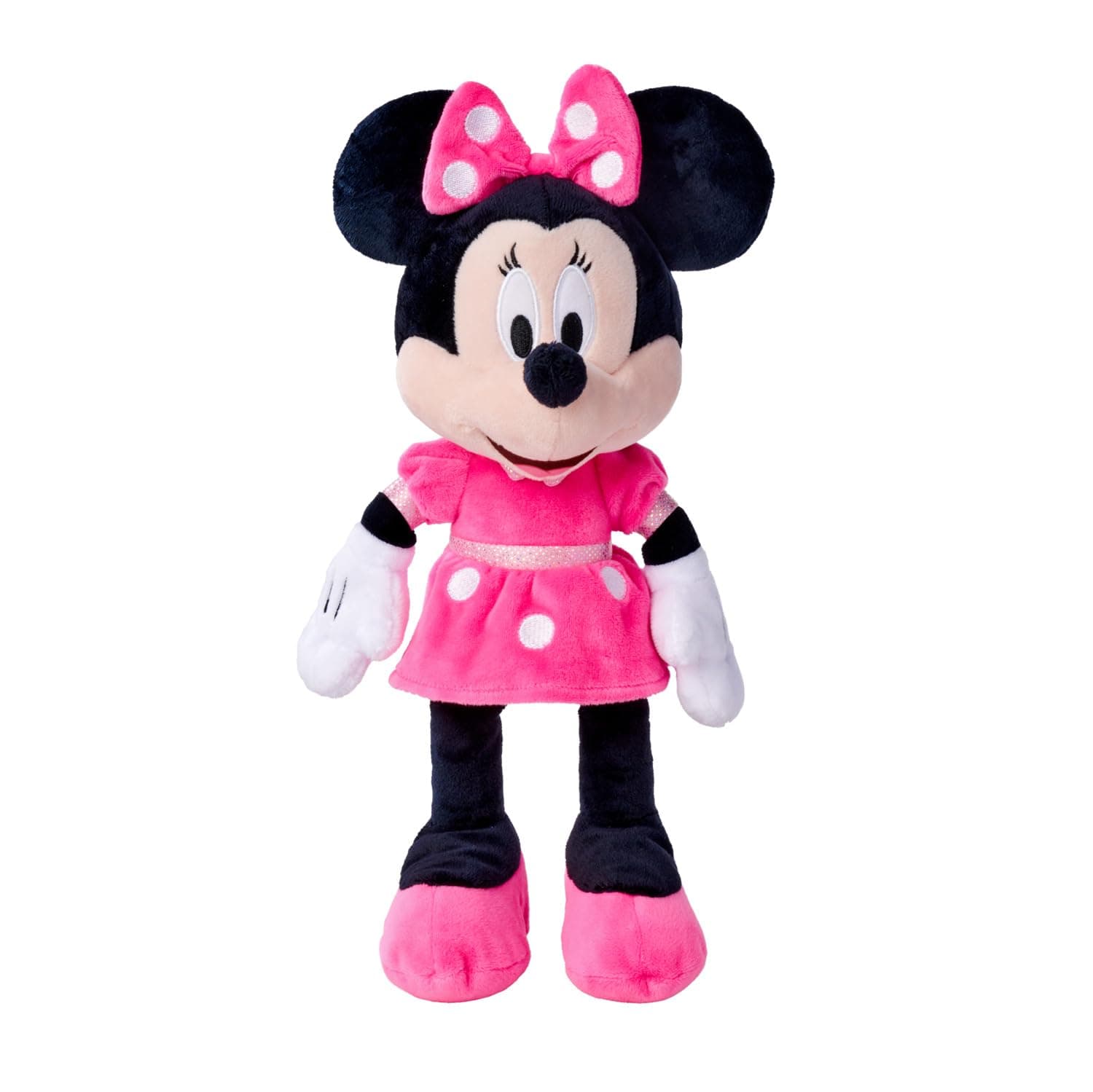 Simba 6315870230 - Disney Minnie Mouse, 35cm Plüschtier im pinken Kleid, Kuscheltier, Micky Maus, ab den ersten Lebensmonaten