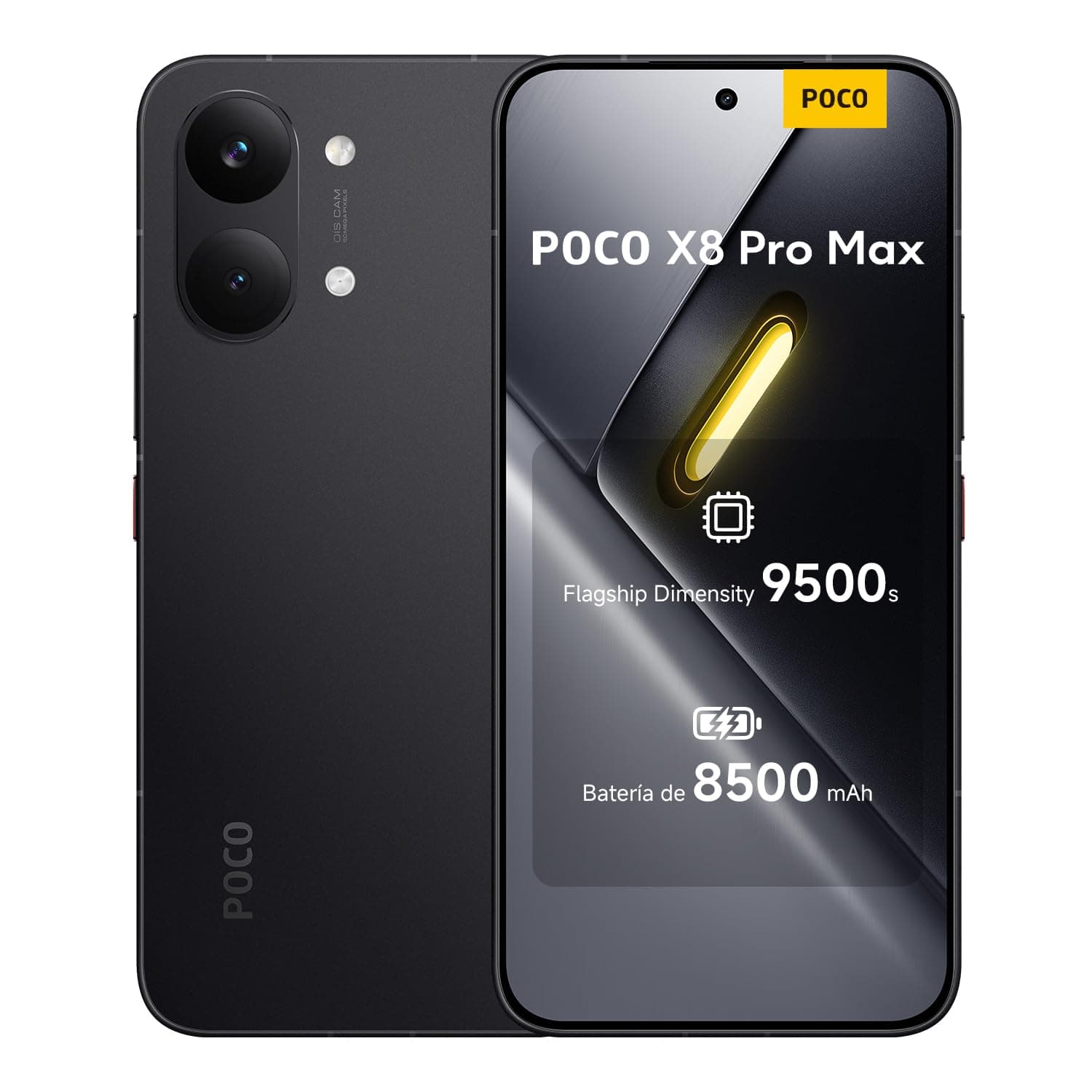 XIAOMI POCO X8 Pro MAX - Smartphone de 12+512GB, Dimensity 9500s, batería de 8500 mAh, Sensor Light Fusion 600 de 50MP con OIS, 1 año de garantía Extra, Cargador no Incluido, Negro (Versión ES)