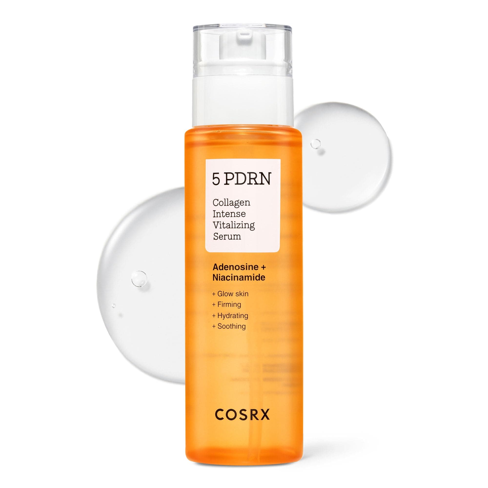 COSRX 5 PDRN Collagen Intense Vitalizing Serum, straffendes Glow Serum mit 5 PDRN & niedermolekularem Kollagen, feuchtigkeitsspendend & hydratisierend, für ebenmäßige Haut, Korean Skincare, 100 ml