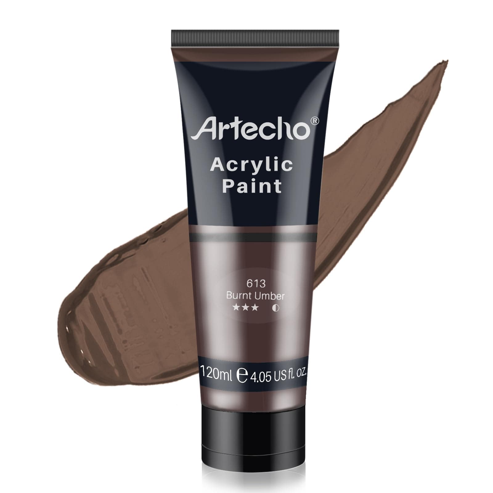 Artecho Acrylfarbe Gebrannt Umbra 120 ml, Wasserfest und Lichtecht, Schnell Trocknend, Acrylfarbe für Leinwand, Holz, Stoff, Handwerk, Leder und Stein.