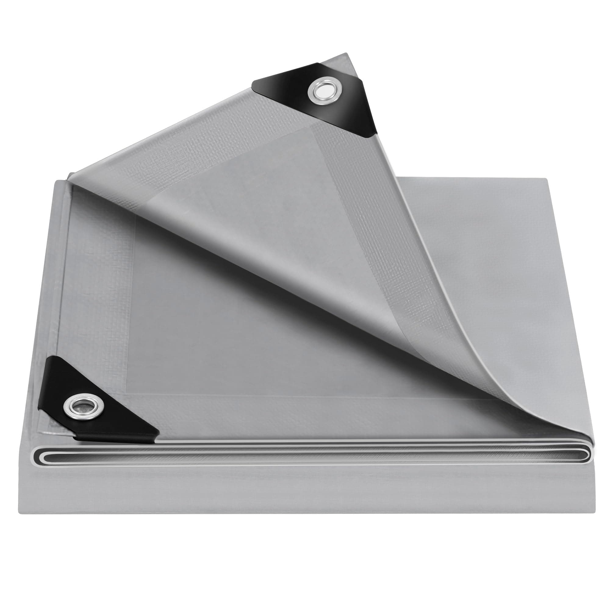 WOLTU Abdeckplane Wasserdicht 2x2 m Plane mit Ösen 140 g/m² PE Schutzplane Gewebeplane UV-beständig Wetterfest Reißfest Abdeckung für Gartenmöbel Pool Holz Auto Boot Grau