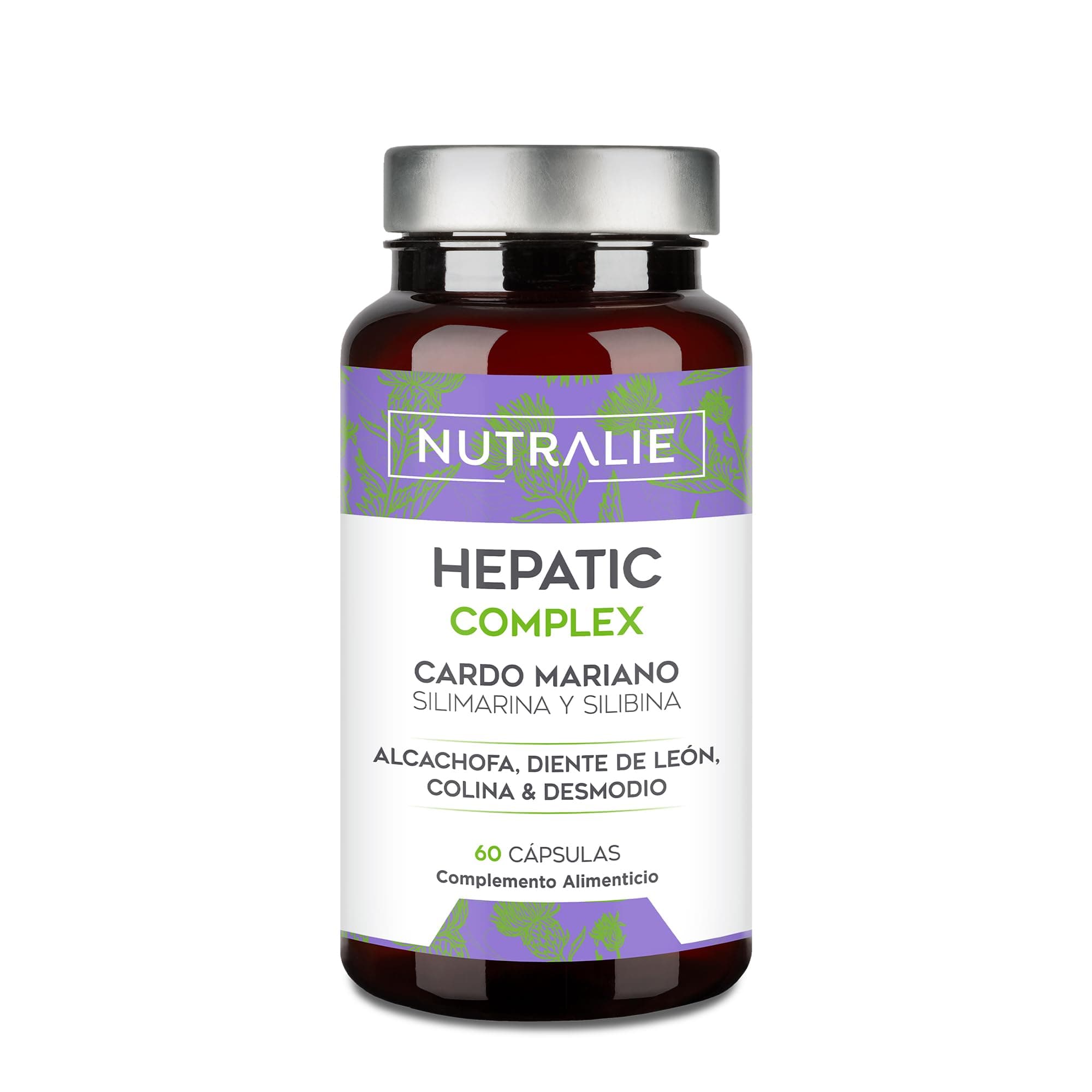 Cardo Mariano Hepatic Complex 2092mg - Desmodium Colina | Diente León Alcachofa Hígado, Milk Thistle 80% Silimarina 30% Silibina Liver, 60 Cápsulas Veganas Nutralie