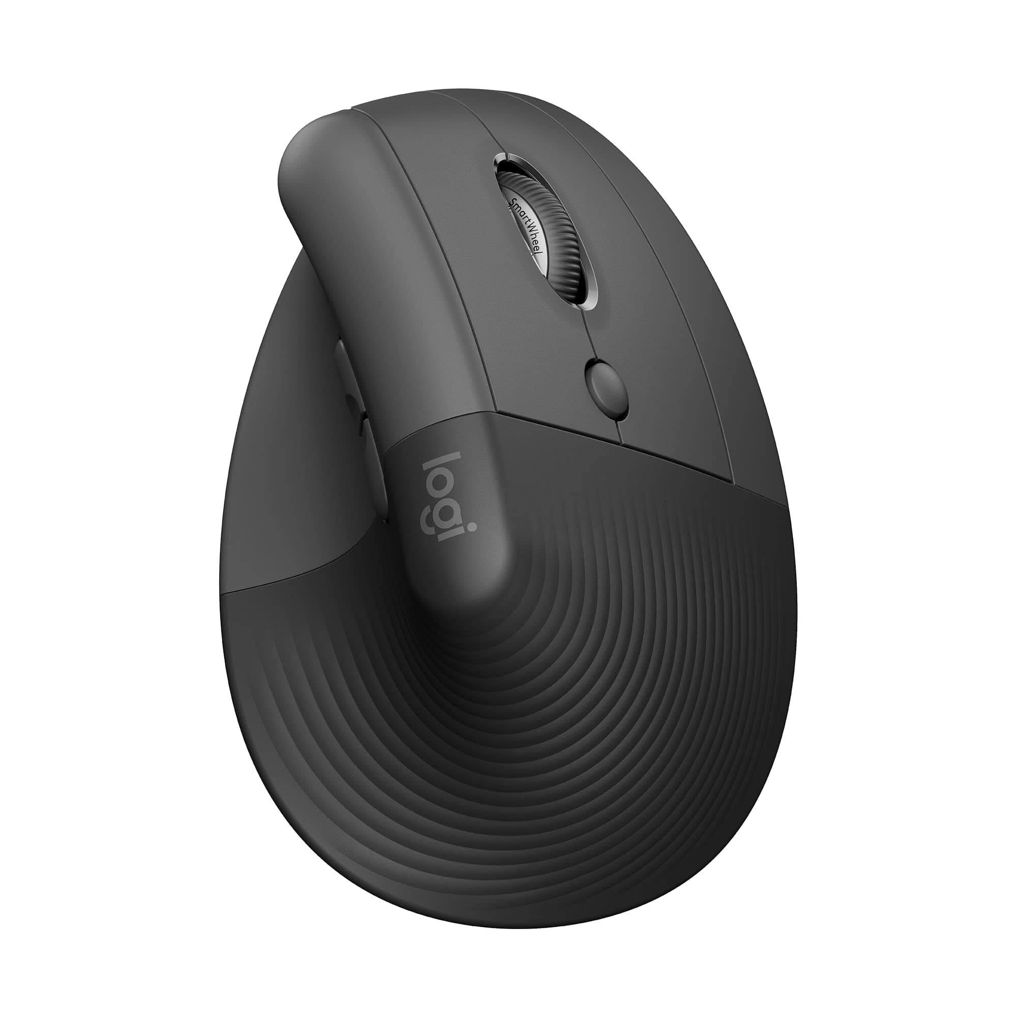 Logitech Lift Ratón Ergonómico Vertical, Inalámbrico, Bluetooth o Receptor Logi Bolt USB, clics Silenciosos, 4 Botones, Compatible con Windows/macOS/iPadOS, portátil, PC - Grafito