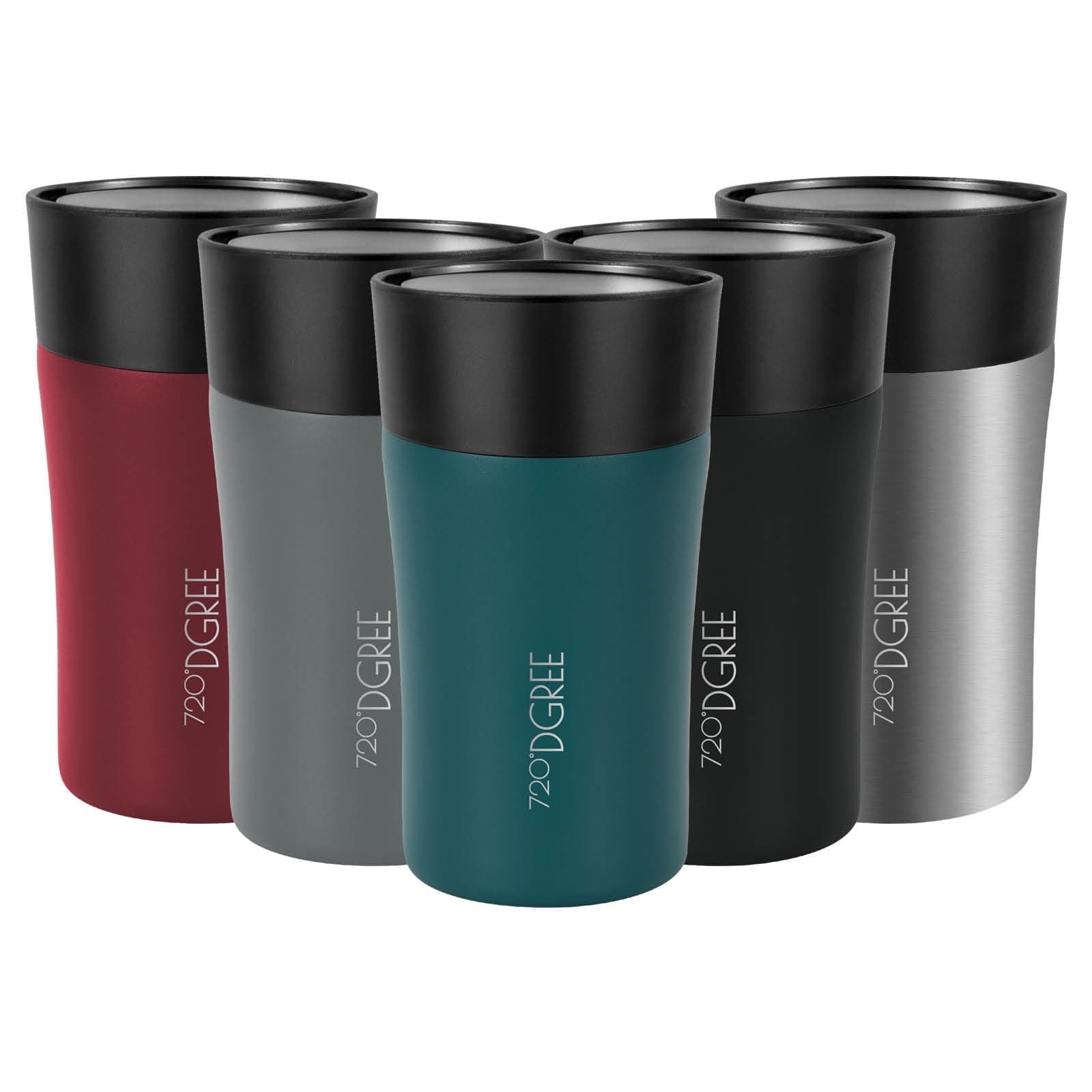 720°DGREE Thermobecher 210ml “PleasureToGo 2.0” - 3 Größen, 3h Heiß, 6h Kalt, Auslaufsicher, BPA-Frei, Hygienisch, 360° Trinköffnung - Schlanker Travel Mug, Thermo Becher To Go - Grün