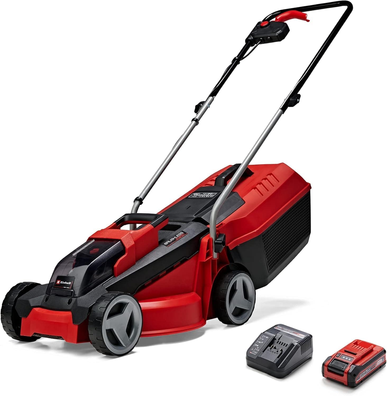 Einhell Tondeuse à Gazon sans Fil GE-CM 18/30 Li Kit Power X-Change (18 V, Largeur de Coupe 30 cm, Surface conseillée 150 m²) Livré avec Batterie 3,0 Ah et Chargeur