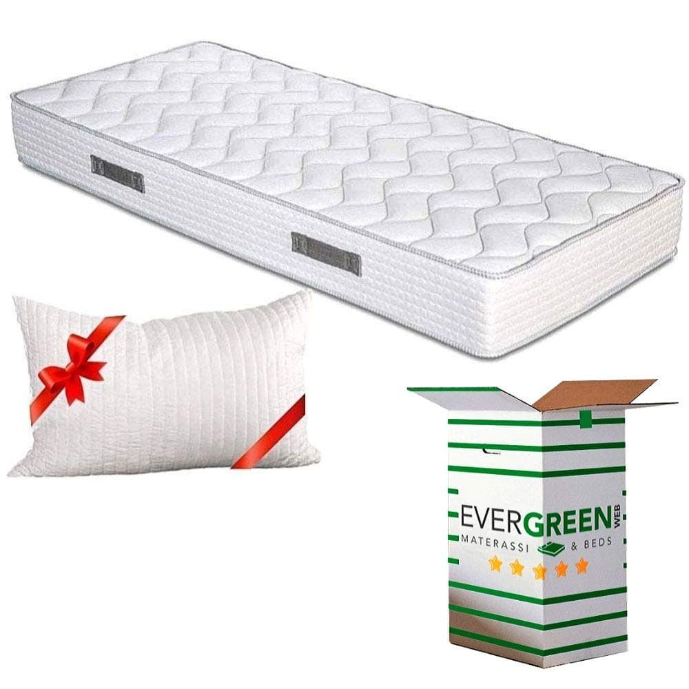 EVERGREENWEB Materasso Singolo 80x190 in Waterfoam Alto 20 cm con CUSCINO Memory Foam GRATIS, Ortopedico con DISPOSITIVO MEDICO, Rivestimento Effetto Massaggiante tessuto Antiacaro, per Reti e Letti