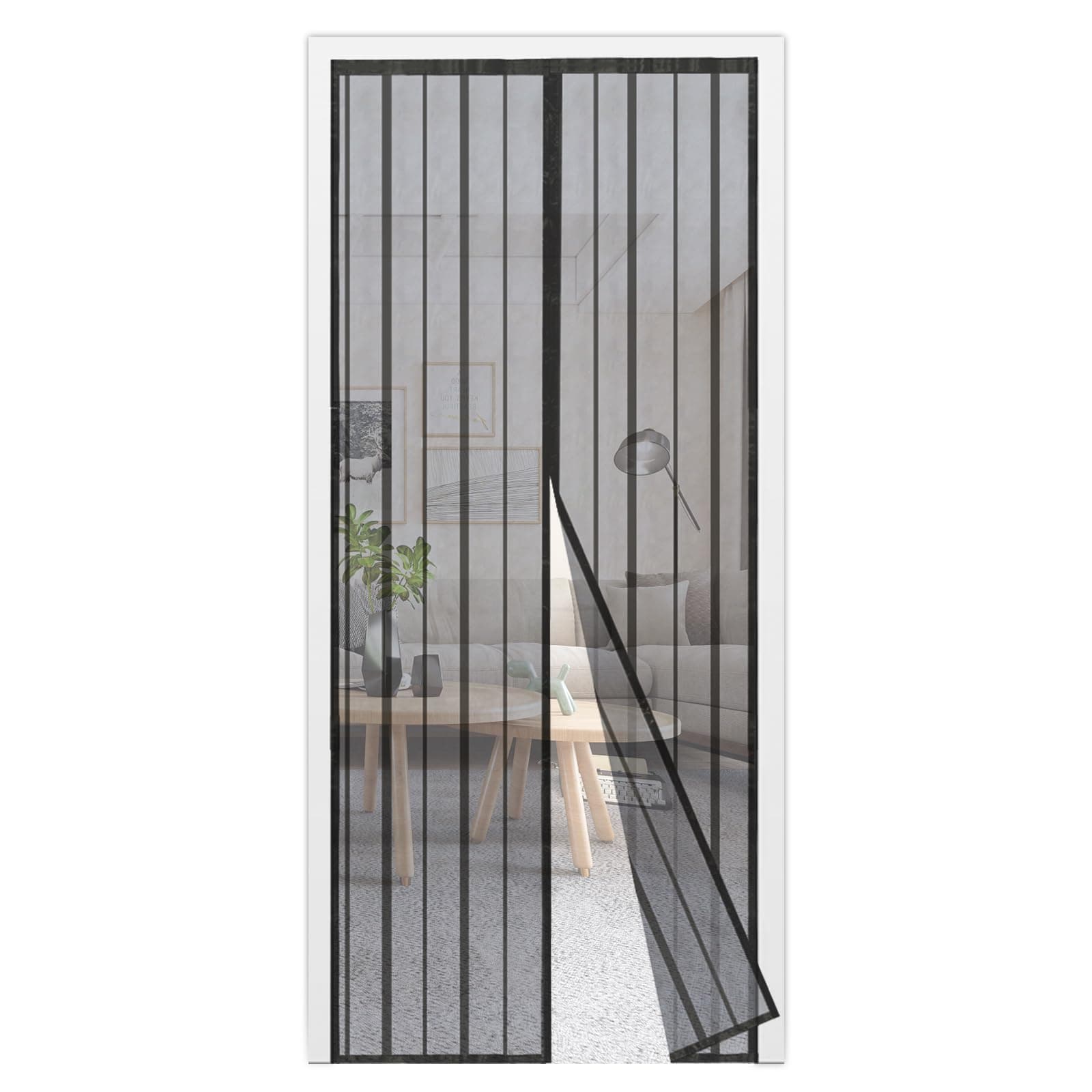 Sekey 120x230 cm Zanzariera Magnetica per Porta, anti Insetti, per Legno, Ferro, Porte in Alluminio, Facile da Installare, Non è Necessario Praticare Fori, Apertura e Chiusura Silenziosa, Nero