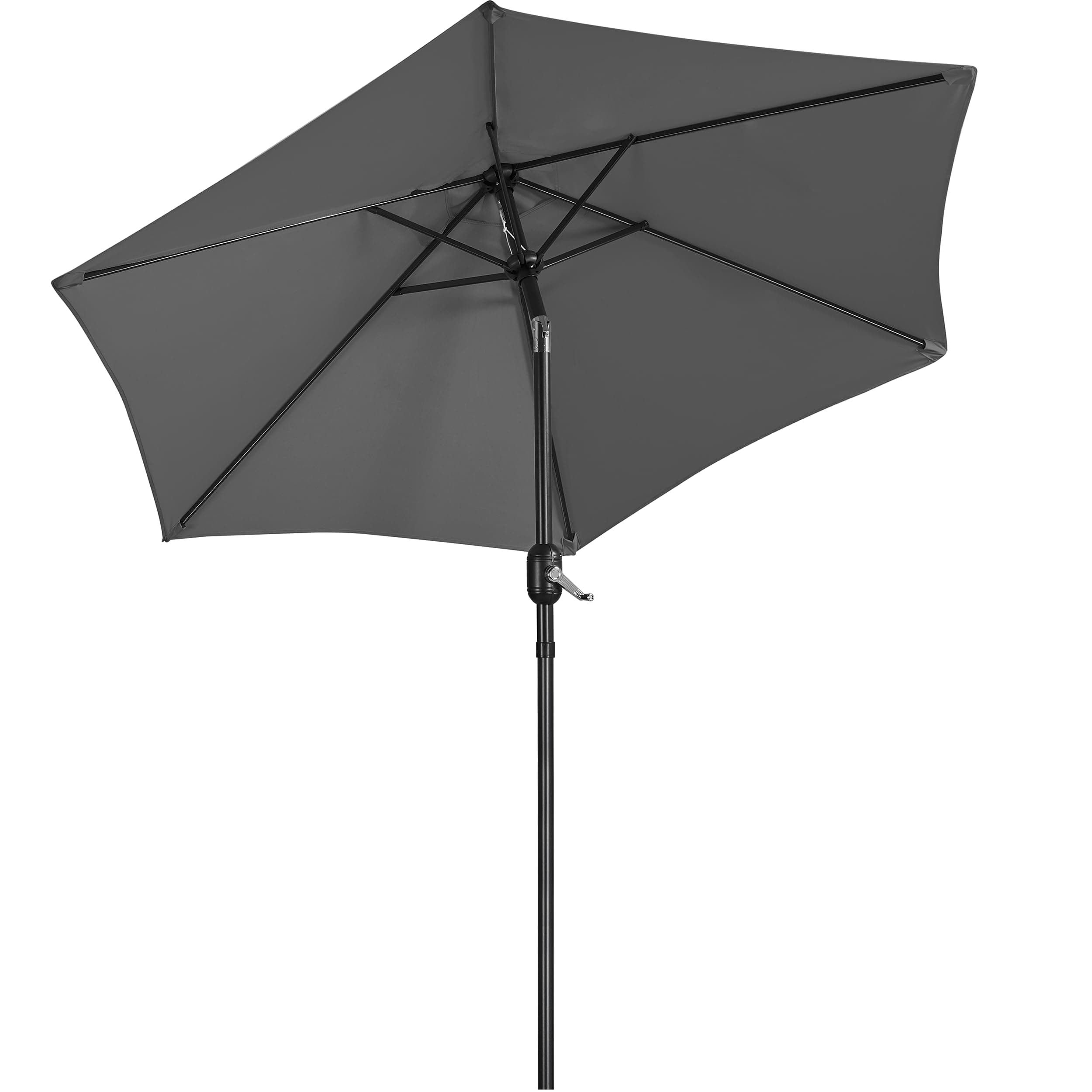 Yaheetech Parasol Sombrilla Jardín 230cm/270cm Inclinable con Manivela Parasol Terraza Exterior Piscina Patio Balcón Impermeable Protección UV 230cm Gris