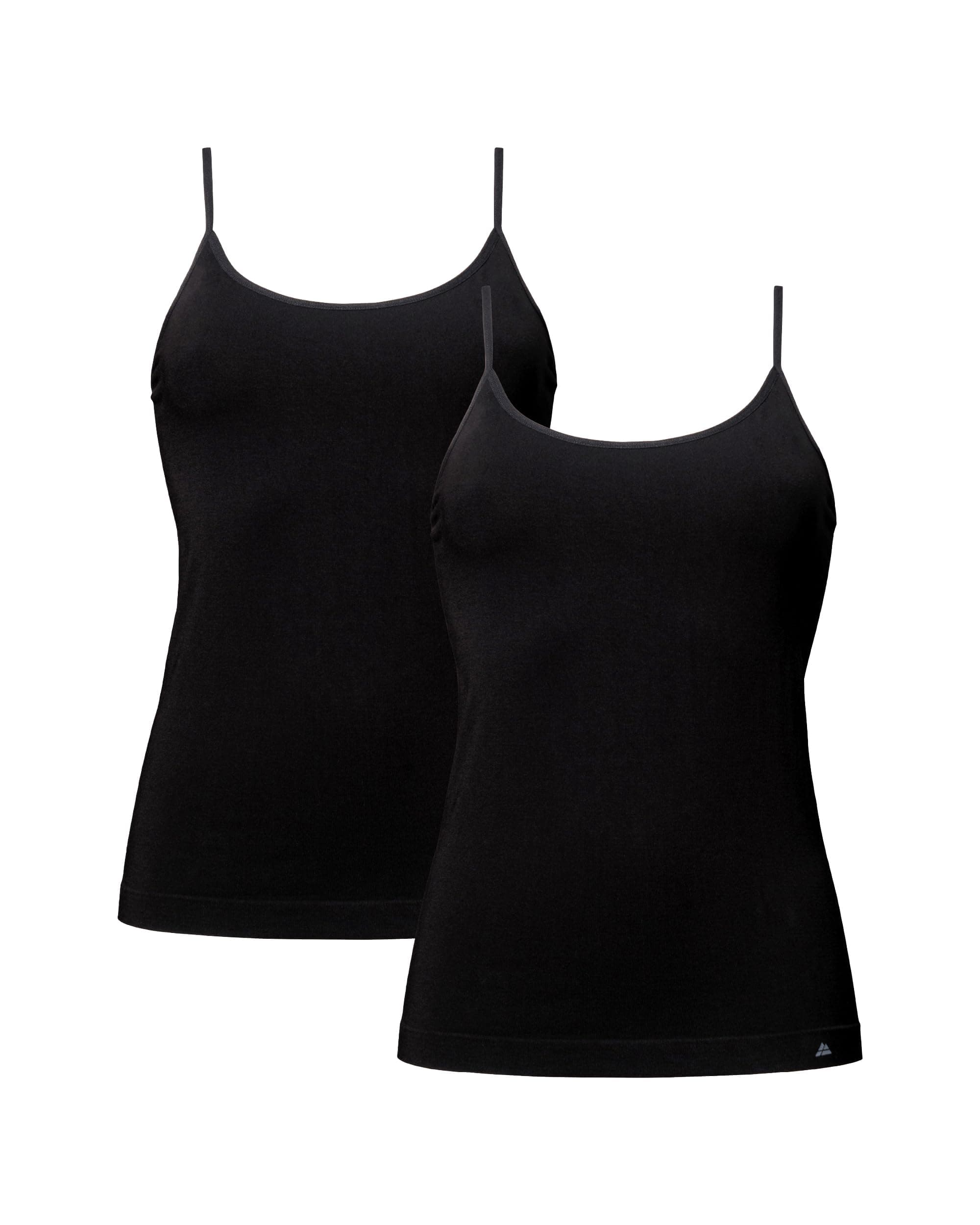 DANISH ENDURANCE 2er Pack Damen Bambus Unterhemden, Superweich, Basic Spaghetti Top, Verstellbare Träger, für Damen