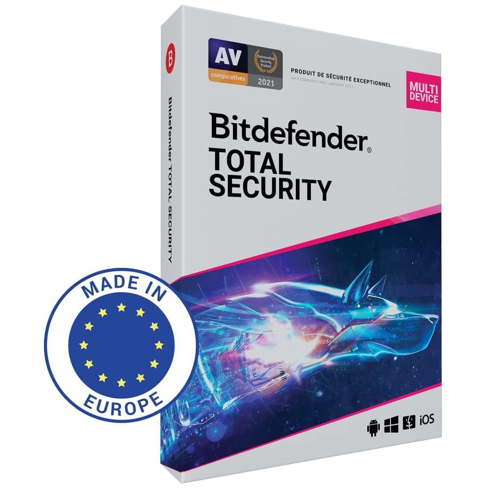 Bitdefender Total Security | 10 dispositivos | 2 años | PC/MAC/Móvil | Código de activación enviado por correo postal