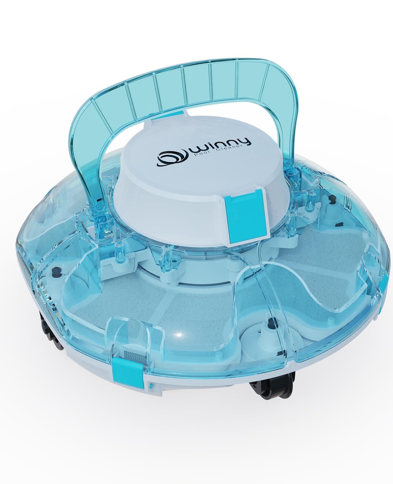WINNY POOL CLEANER Winny 200 Robot Piscine, Aspirateur Piscine sans Fil avec Batterie, Autonomie 75 Min pour Piscines Hors-Sol 60m², Double Filtration,Stationnement Automatique(Bleu Saphir)