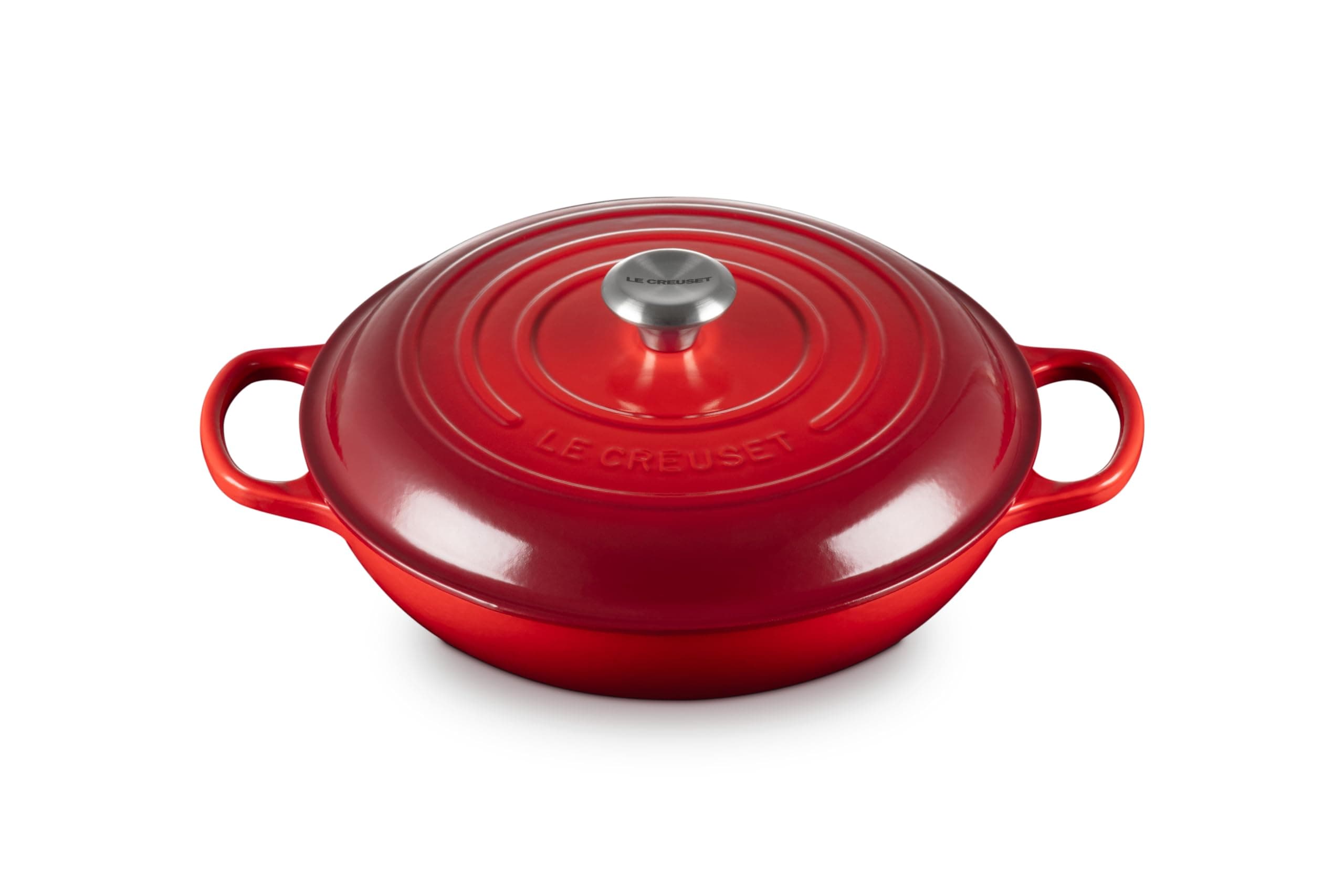 Le Creuset Cacerola baja de hierro fundido, 30 cm, 3, 5 L, Cereza, 21180300602430