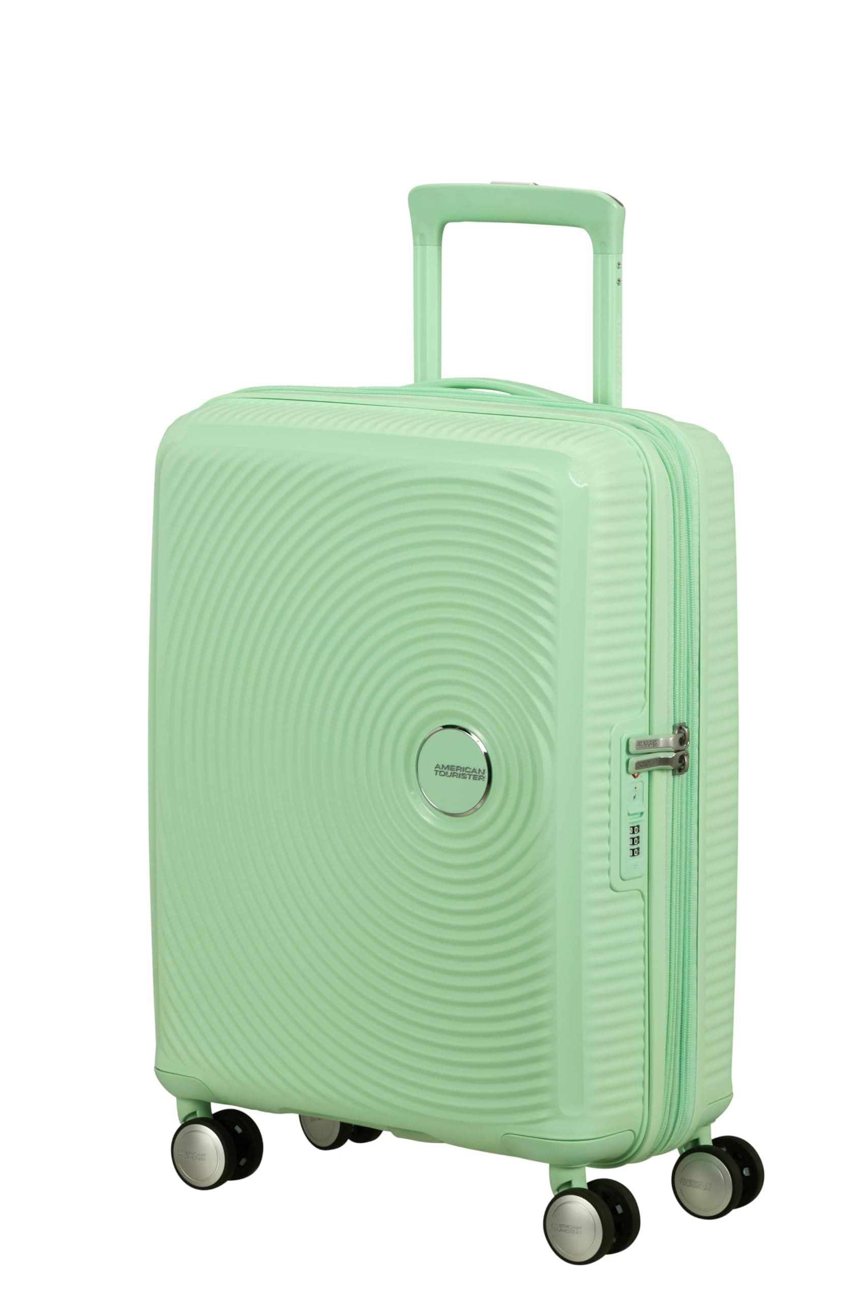 American Tourister Soundbox - Valigia Cabina 55 x 40 x 20/23 cm - Trolley Rigido per EasyJet e la maggior Parte Delle compagnie aeree, Espandibile, 35.5/41L, Verde (Pastel Green)