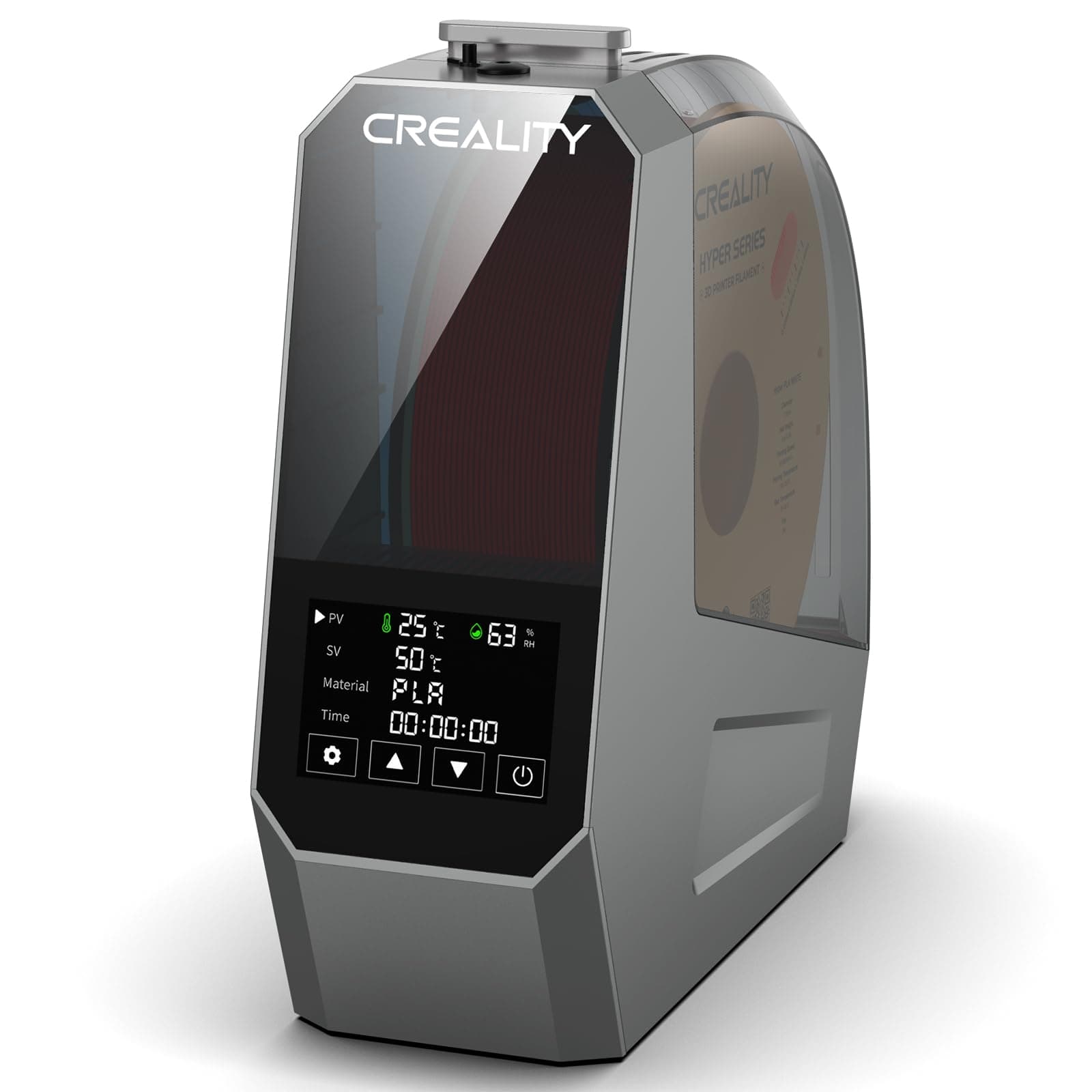 Creality Offizieller Space PI Filament Trockner, 3D Drucker Filament Dryer Box mit 360° Heizung, Upgraded Filament Dehydrator Storage Box, Filament Trockenbox Support PLA ABS PETG TPU 1.75/2.85mm