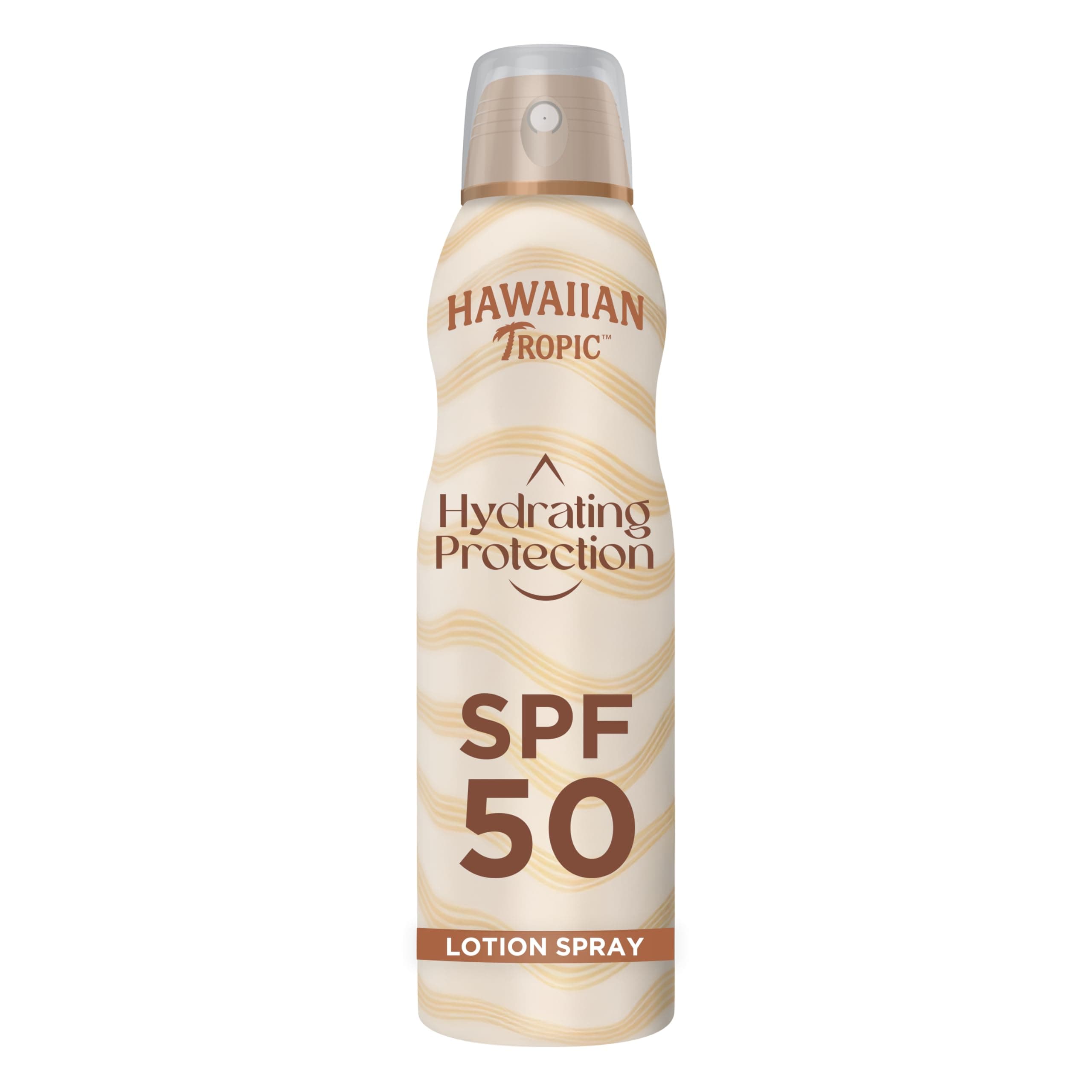 Hawaiian Tropic Hydrating Protection Sunscreen, wasserfeste Sonnencreme mit LSF 50 UVA- + UVB-Schutz, tropischer Duft, mit Sheabutter, 220 ml