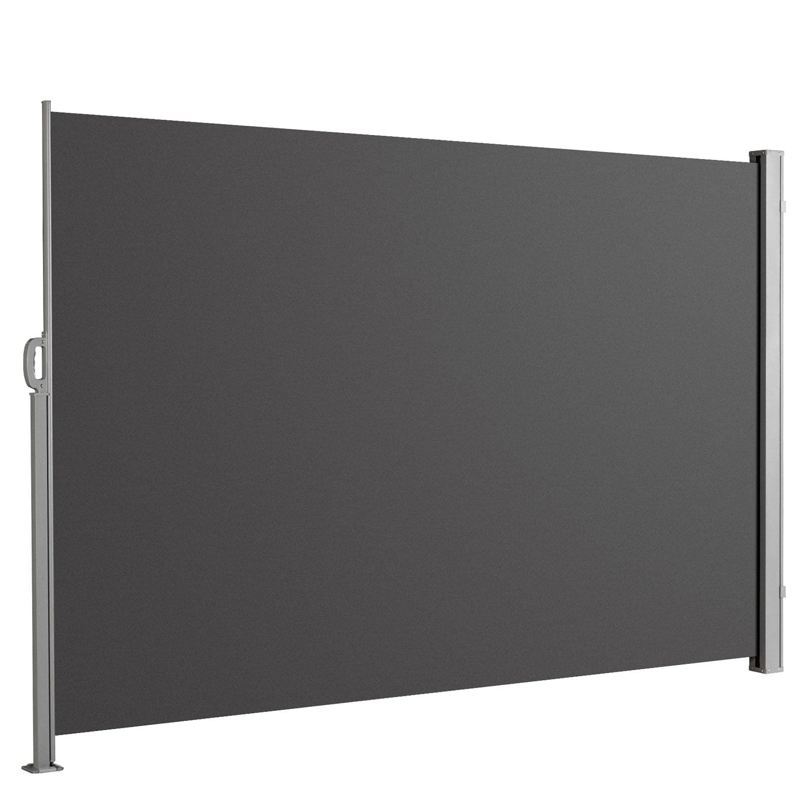 Floordirekt Seitenmarkise aus Aluminium, 200x300cm Anthrazit - ausziehbarer Sicht- & Sonnenschutz für Balkon & Terrasse, Polyester 280 g/m² (PU), UV-Schutz UPF50+, mit Bodenhalterung