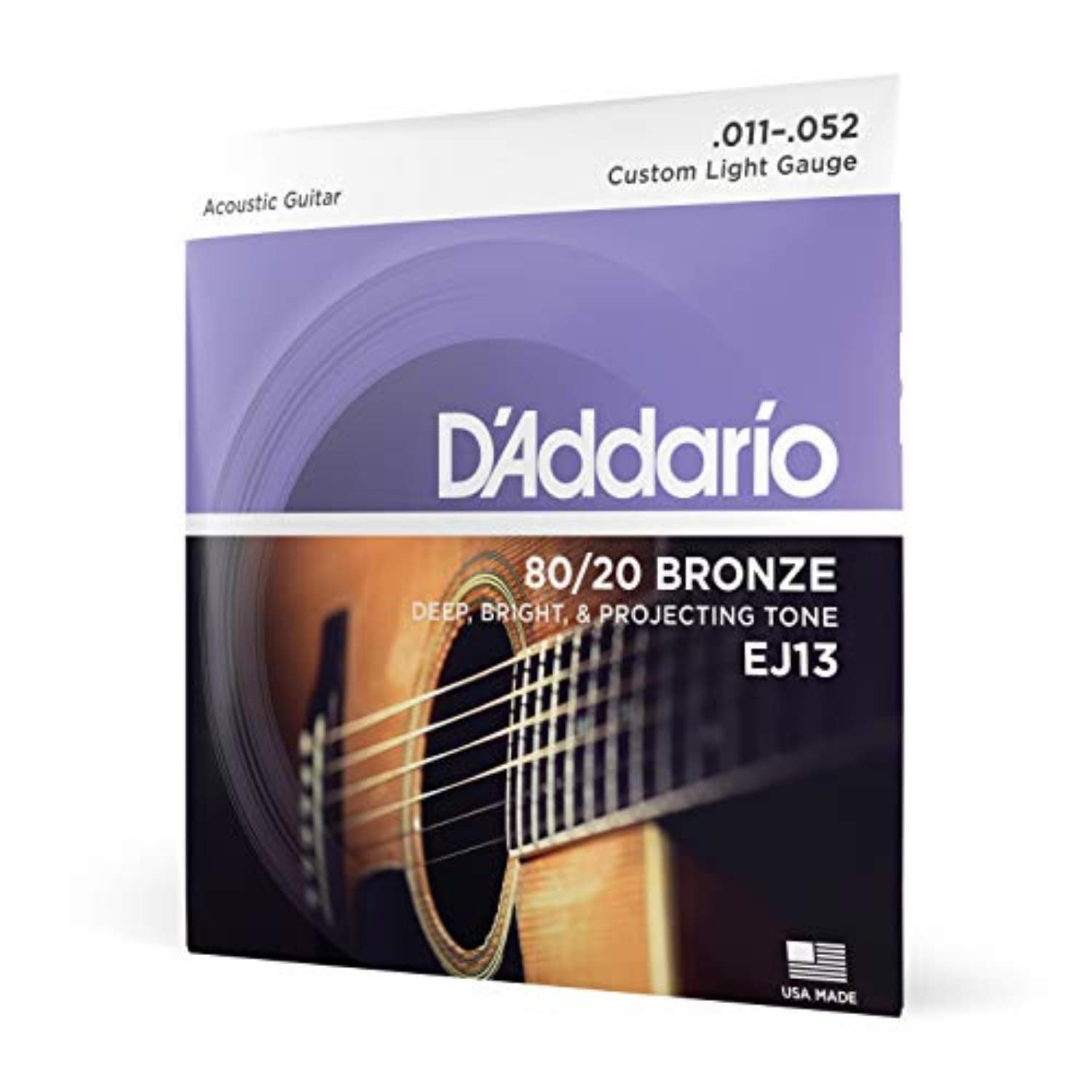 D'Addario EJ13 80/20 Bronze Akustikgitarrensaiten, Custom Light, 11-52