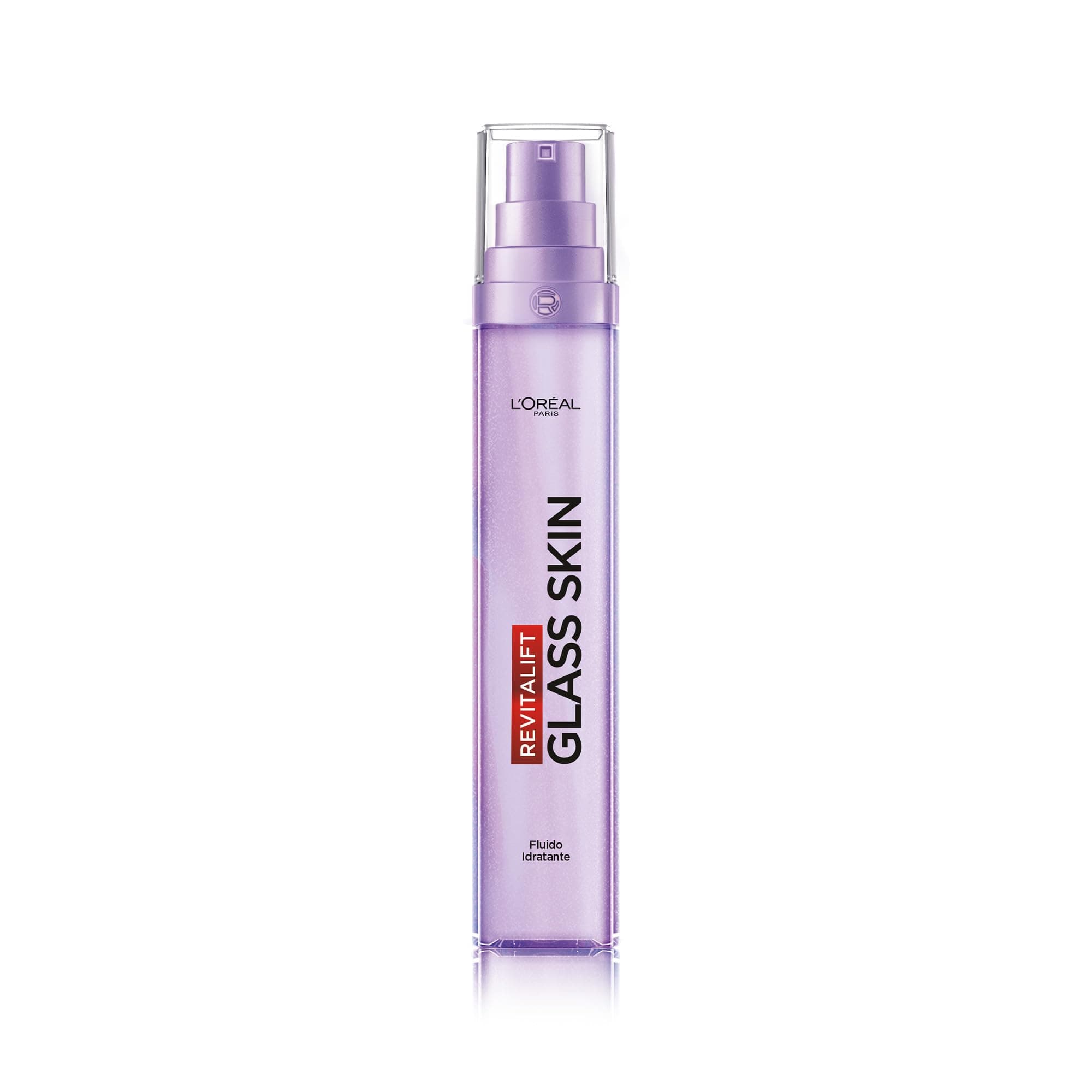 L'Oréal Paris Fluido Idratante Revitalift Filler Glass Skin, Idratazione Intensa, Effetto Glass Skin, Pelle Luminosa, Rimpolpata e Rughe Ridotte, Con Acido Ialuronico, Vitamine B3 e B5, 50ml