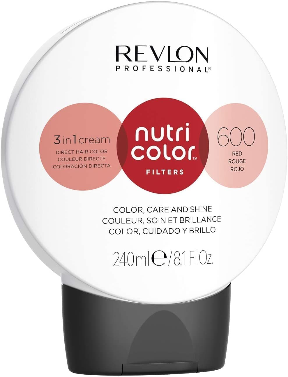 REVLON PROFESSIONAL Nutri Color FILTERS – FASHION FILTERS 600 Rot, 240 ml, Farbmaske mit INSTA-PIC-TECHNOLOGY, Tönungsmaske für aufregende Farbergebnisse & intensive Haarnuancen, vegan