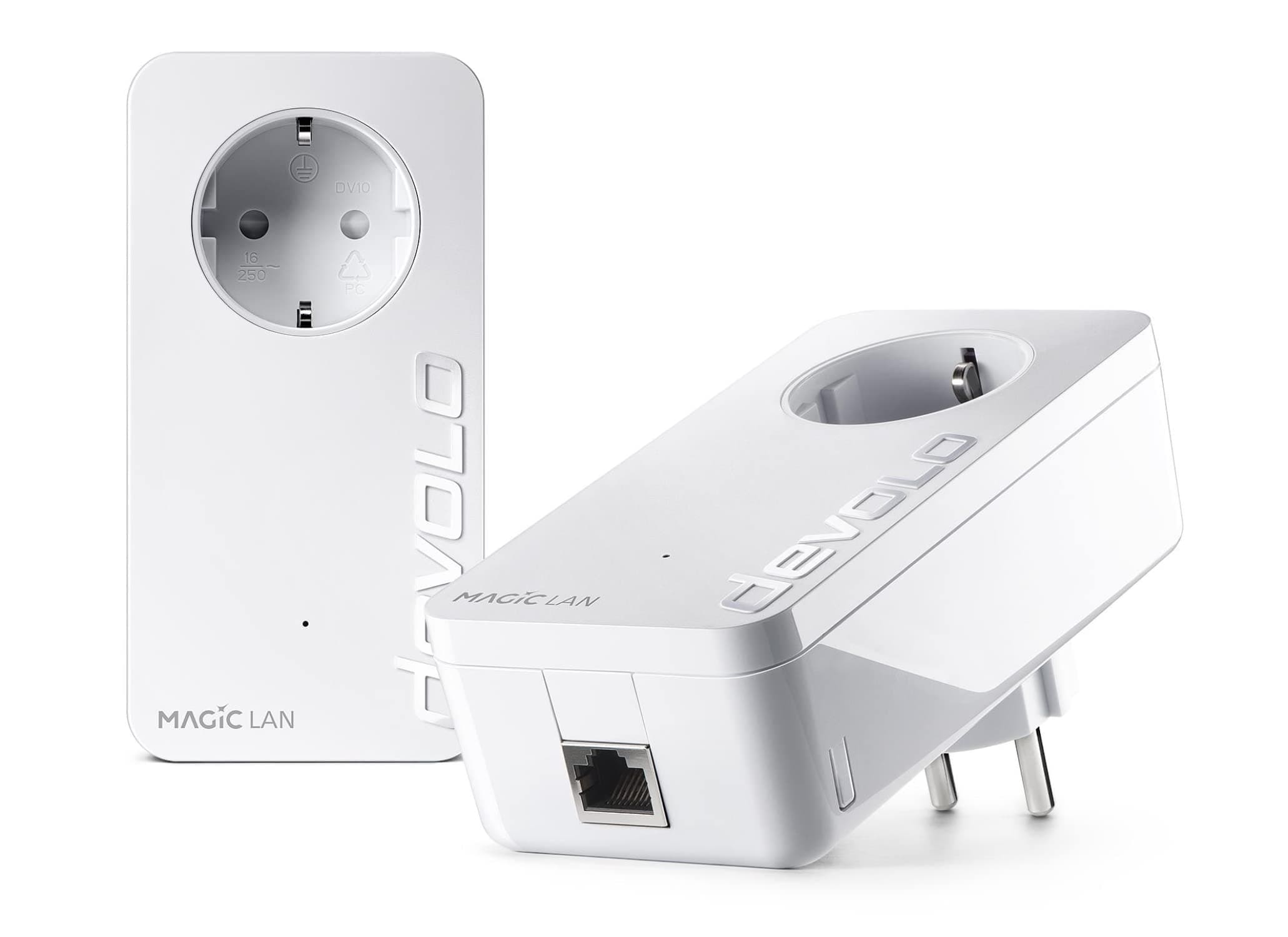 devolo Magic 2 LAN Starter Kit, Adaptador LAN Powerline, hasta 2.400 Mbps, 1x conexión Gigabit LAN, Ideal para Juegos, Blanco