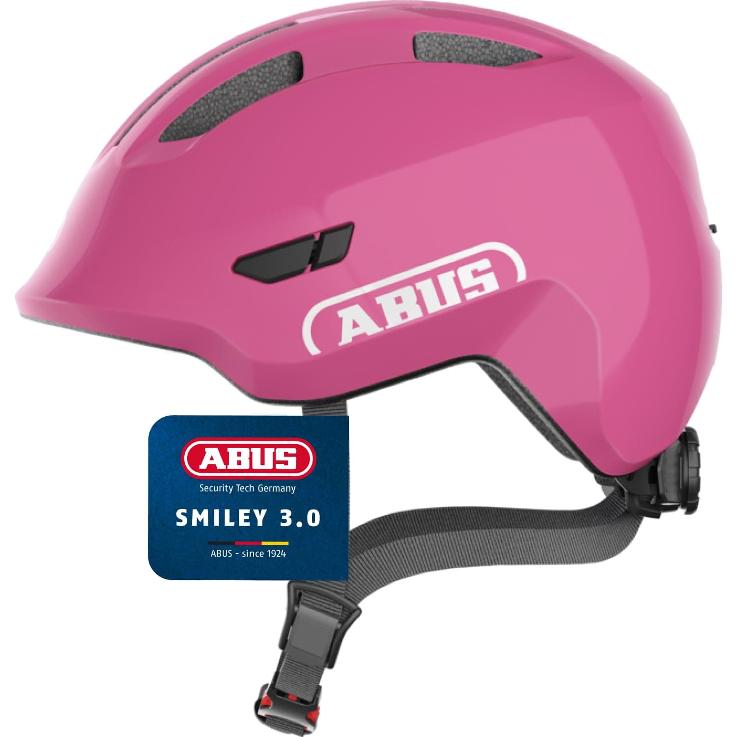 ABUS Kinderhelm Smiley 3.0 - Fahrradhelm mit tiefer Passform, kindergerechten Designs & Platz für einen Zopf - für Mädchen und Jungs