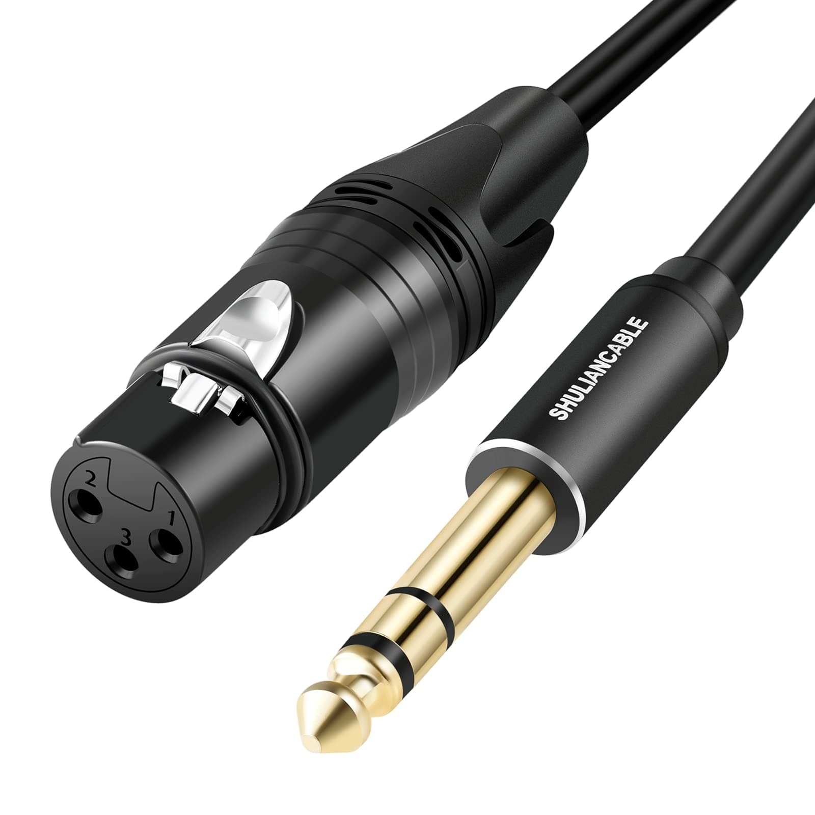 SHULIANCABLE Cavo XLR Femmina a Jack 6.35mm, bilanciato XLR femmina a jack TRS da 1/4 per Microfono, Amplificatore, Mixer (Female, 2M)