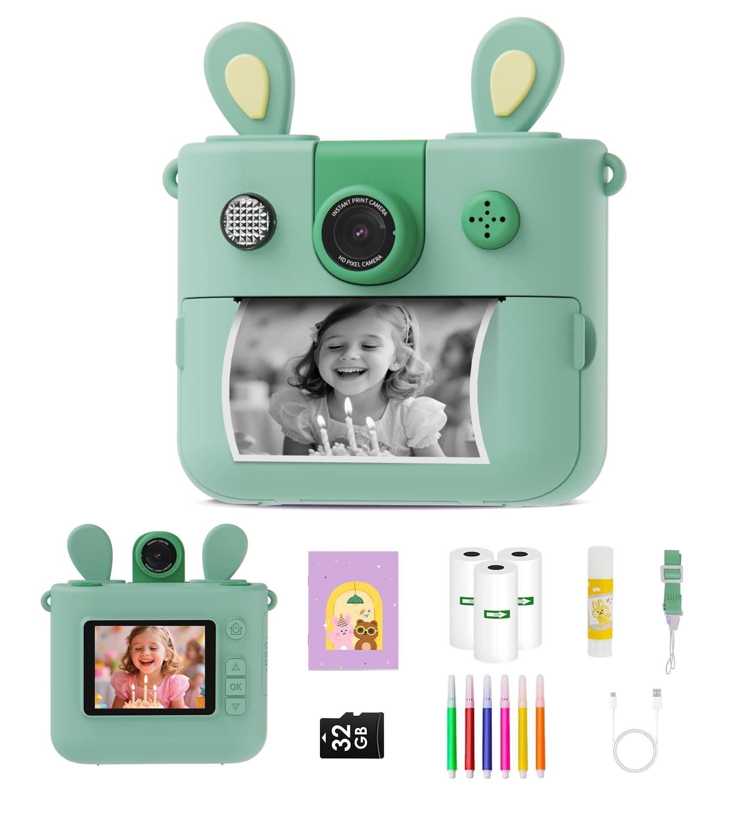 ORGSTA Appareil Photo Enfant Instantané Impression Numériques Photo Creator Kids Cadeaux de Noël Nouvel an Anniversaire pour 3-12 Ans Garçon Fille kidizoom